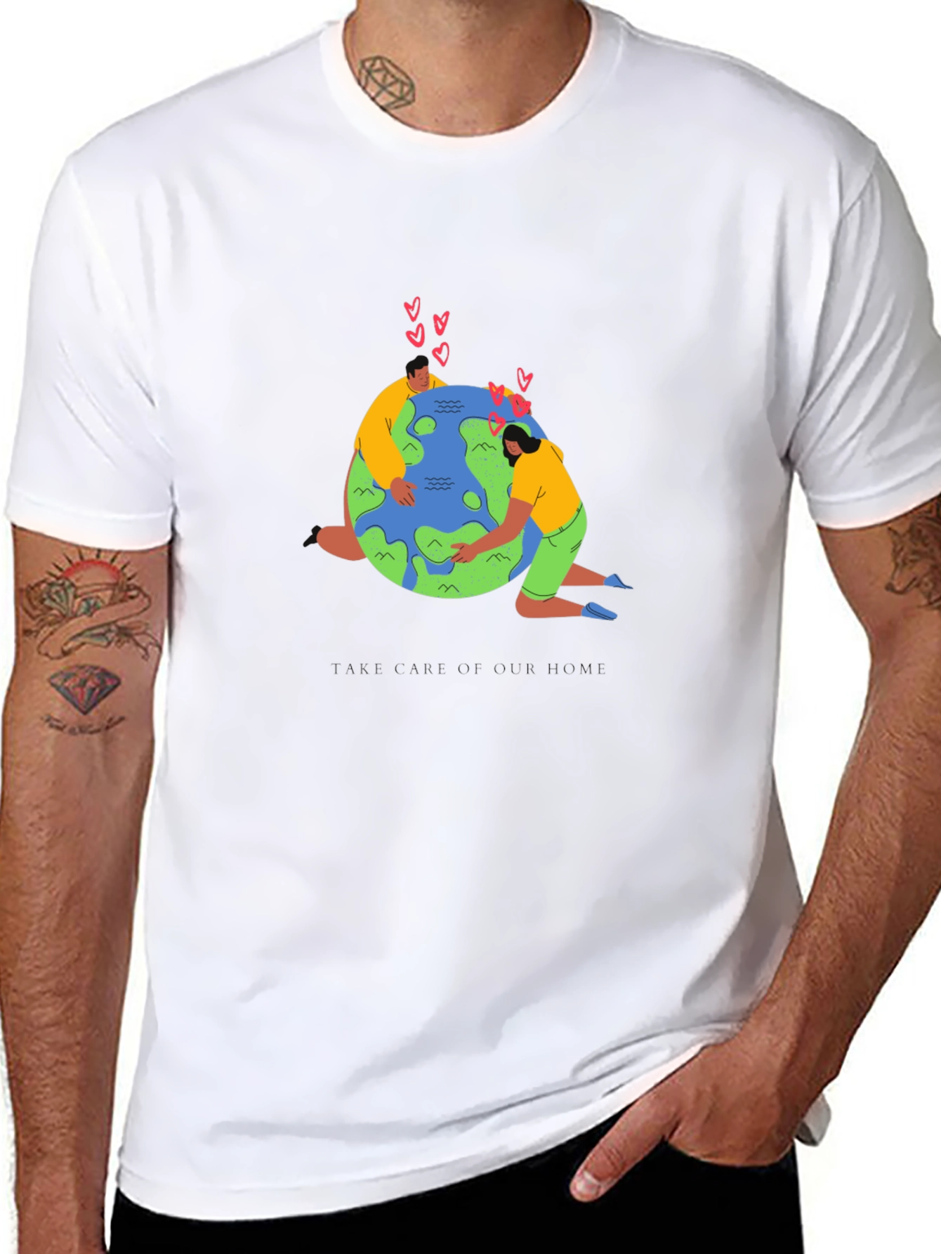 Love Our Earth Graphic Tee - Black Cotton