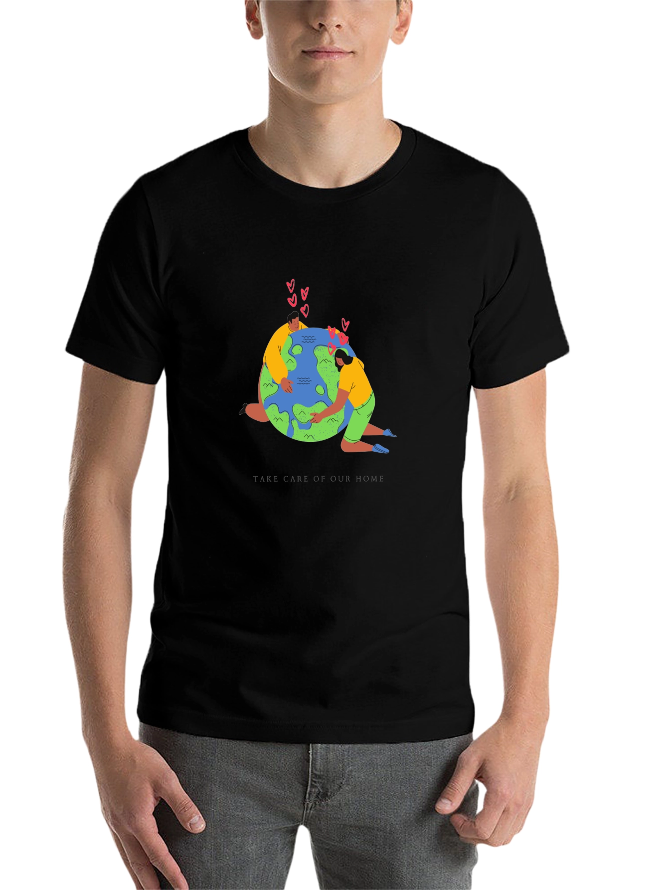 Love Our Earth Graphic Tee - Black Cotton