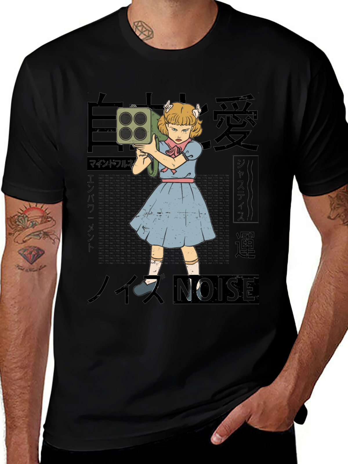 Noise Girl Graphic T-Shirt - Edgy Japanese Inspired Tee