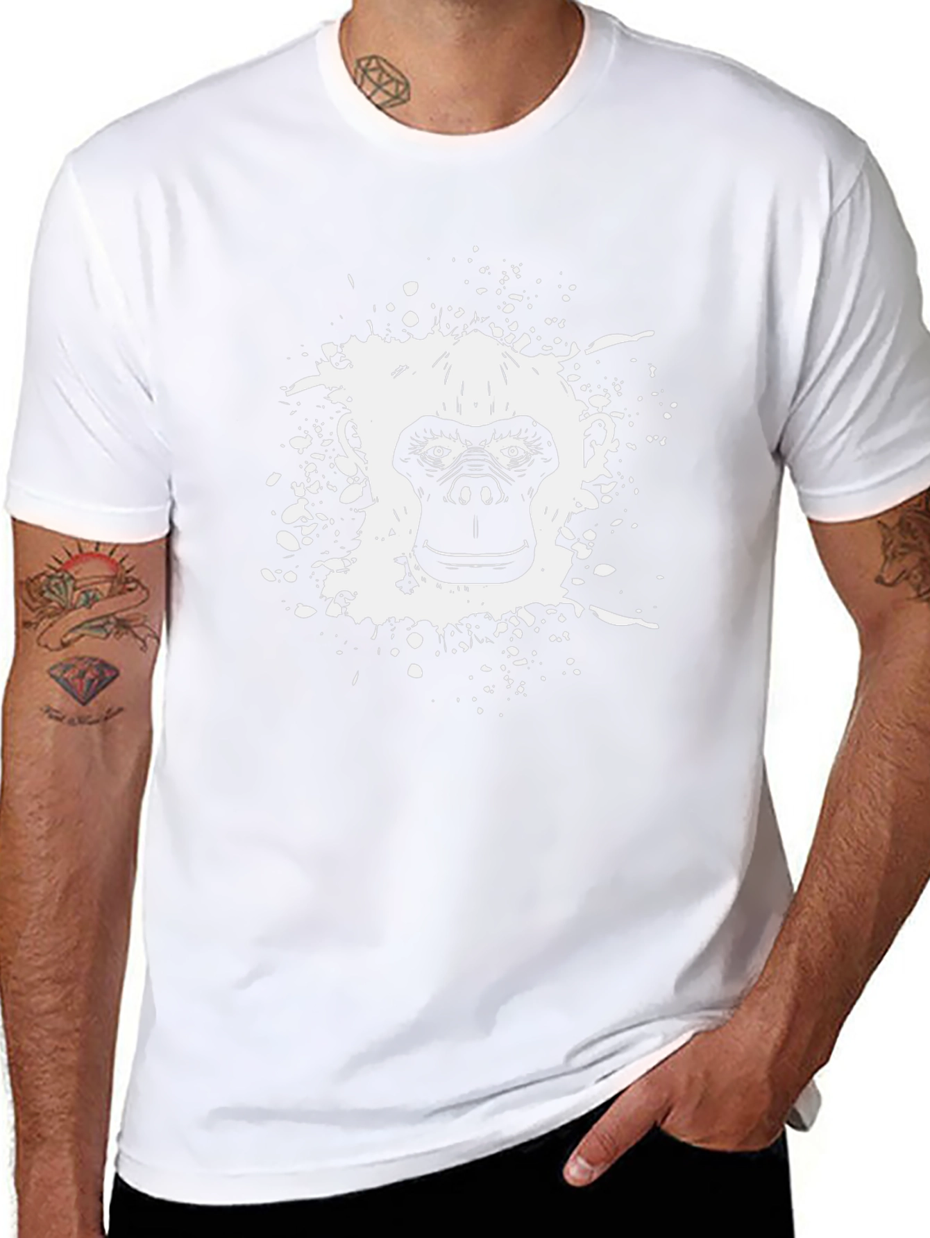 Graphic Gorilla Tee - Black Cotton Comfort