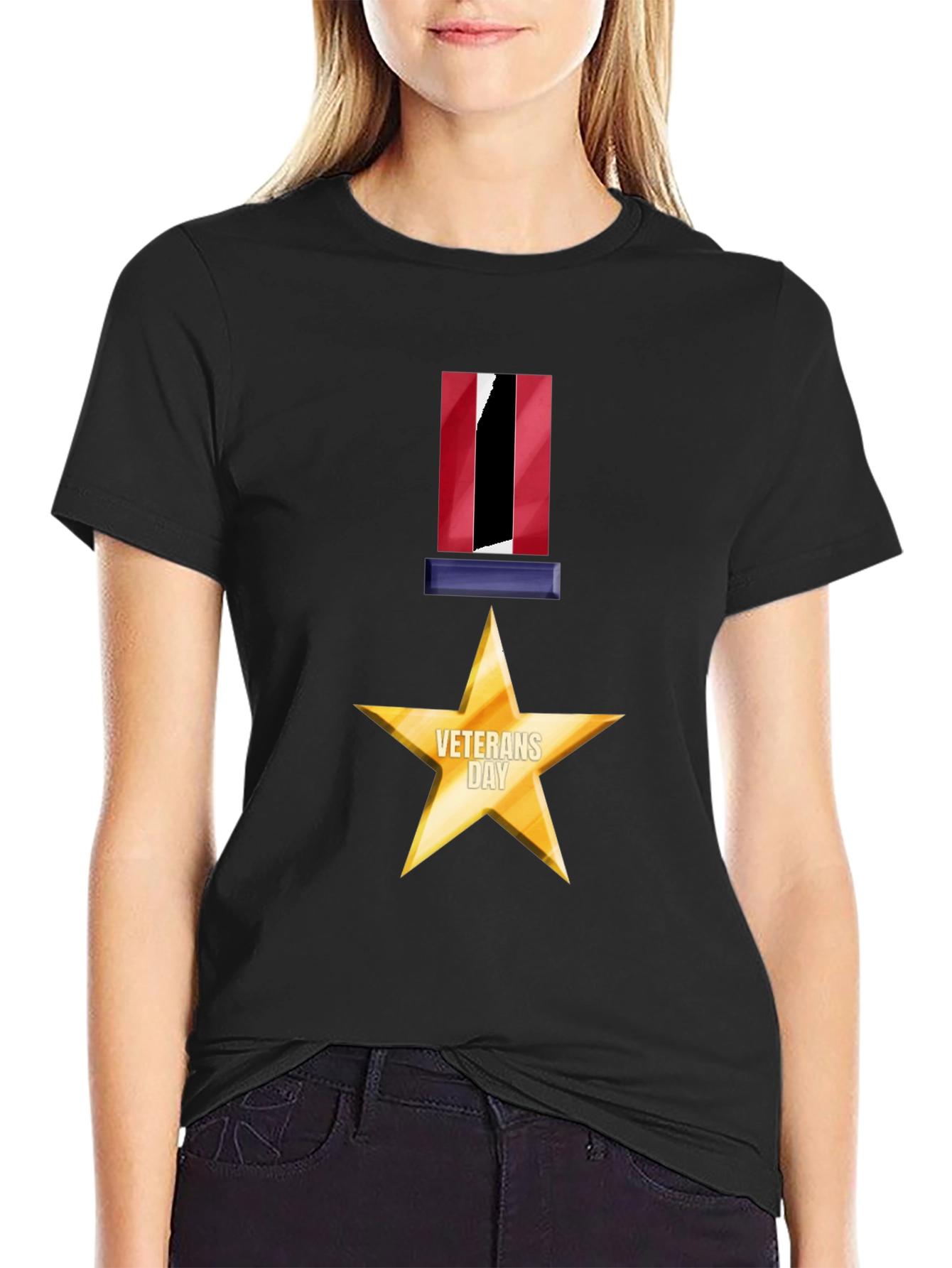 Veterans Day Star Medal Graphic Tee