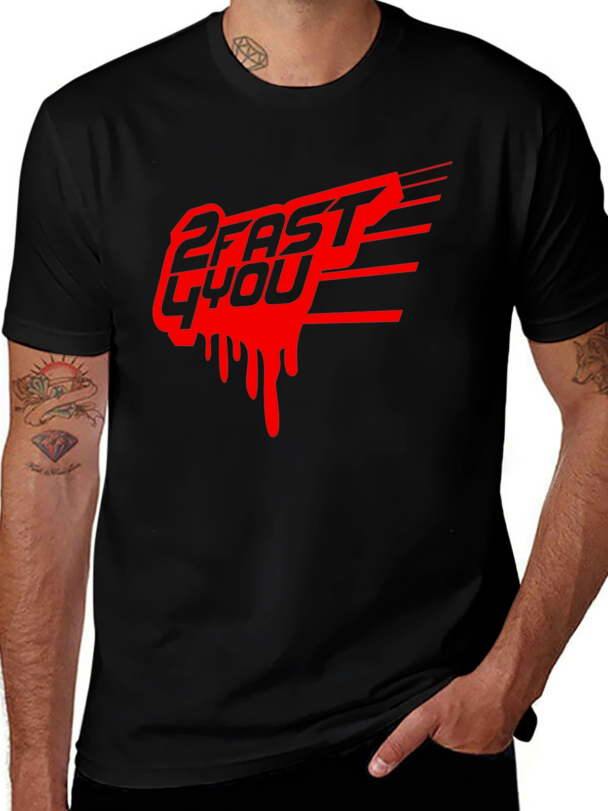 2 Fast 4 You Graphic Tee - Black