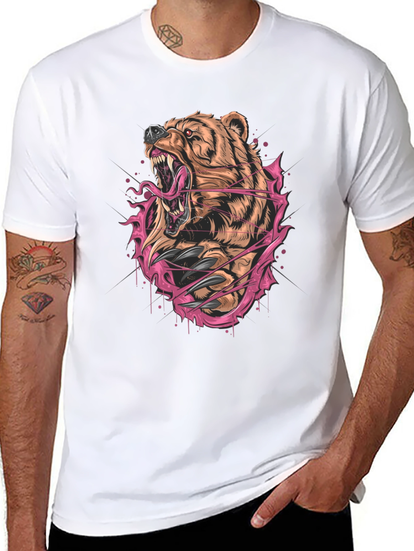 Roaring Bear Graphic Tee - Fierce Style