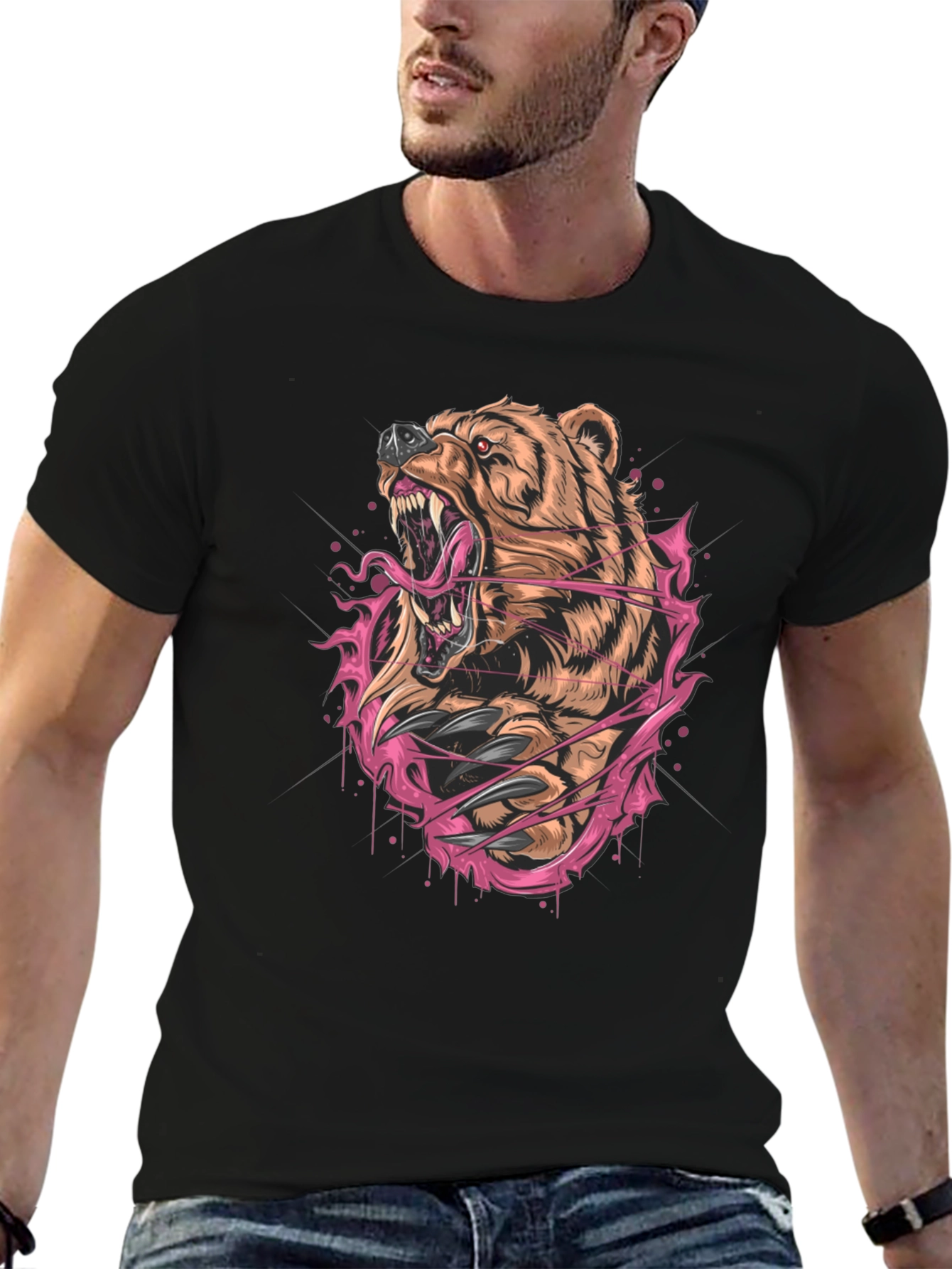 Roaring Bear Graphic Tee - Fierce Style
