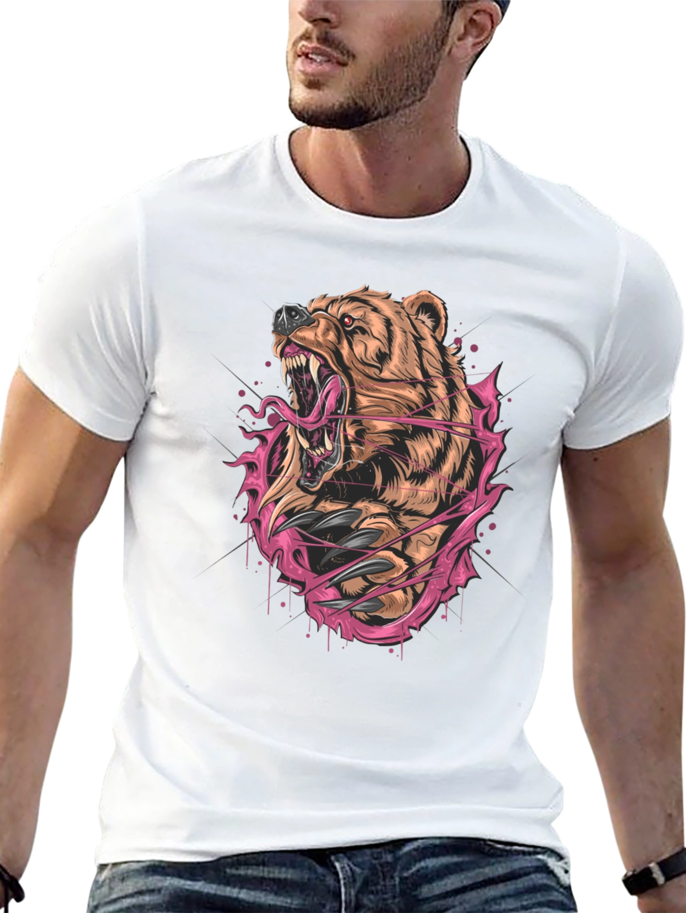 Roaring Bear Graphic Tee - Fierce Style
