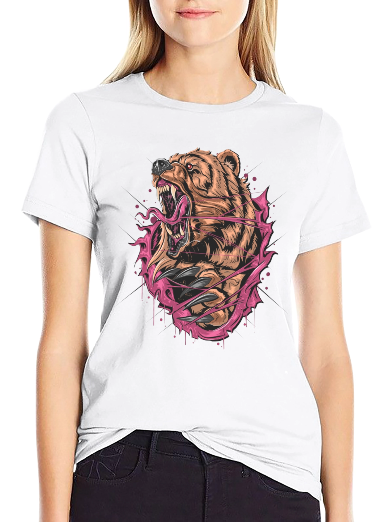 Roaring Bear Graphic Tee - Fierce Style