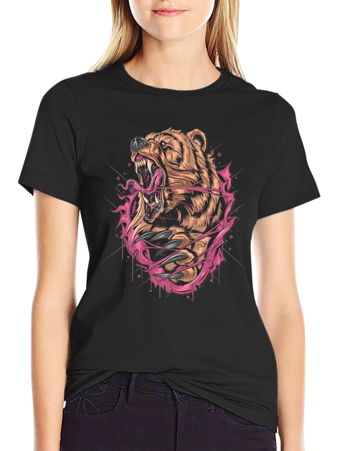 Roaring Bear Graphic Tee - Fierce Style