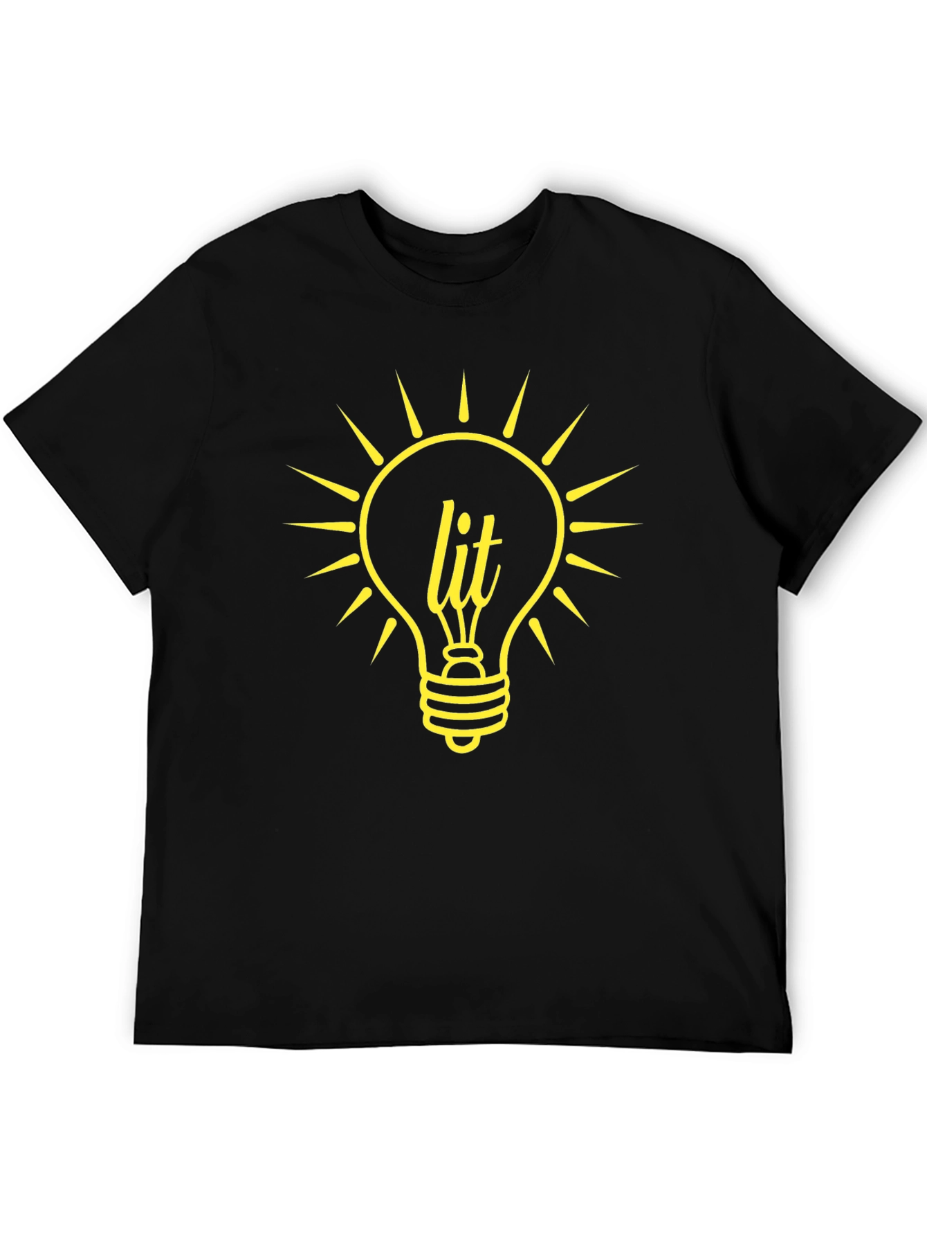 Lit Bulb Graphic T-Shirt - Trendy Black Tee