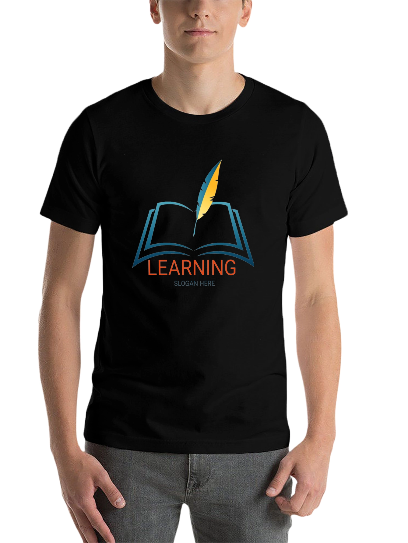 Learning Graphic Print Black T-Shirt