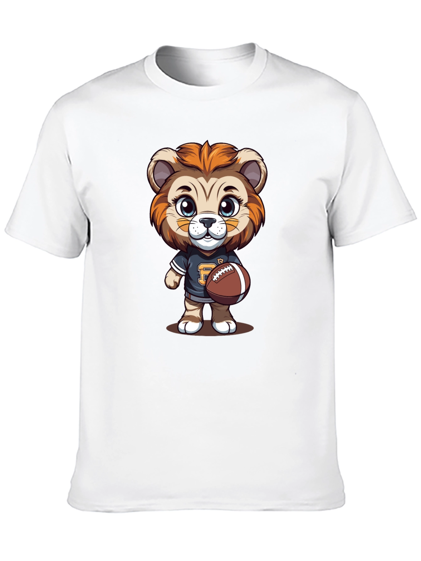 Cartoon Lion Football T-Shirt