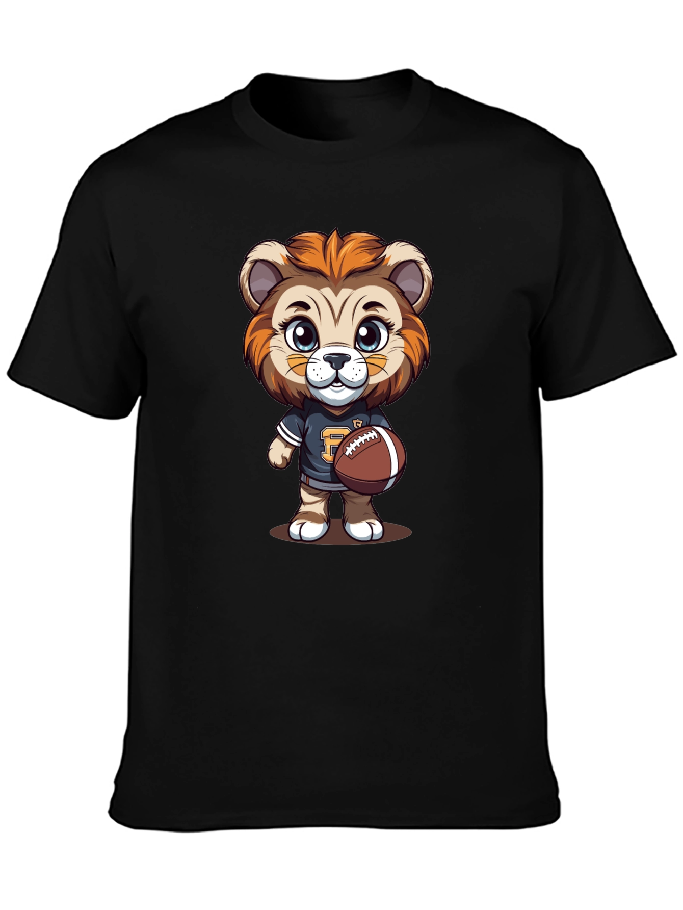 Cartoon Lion Football T-Shirt