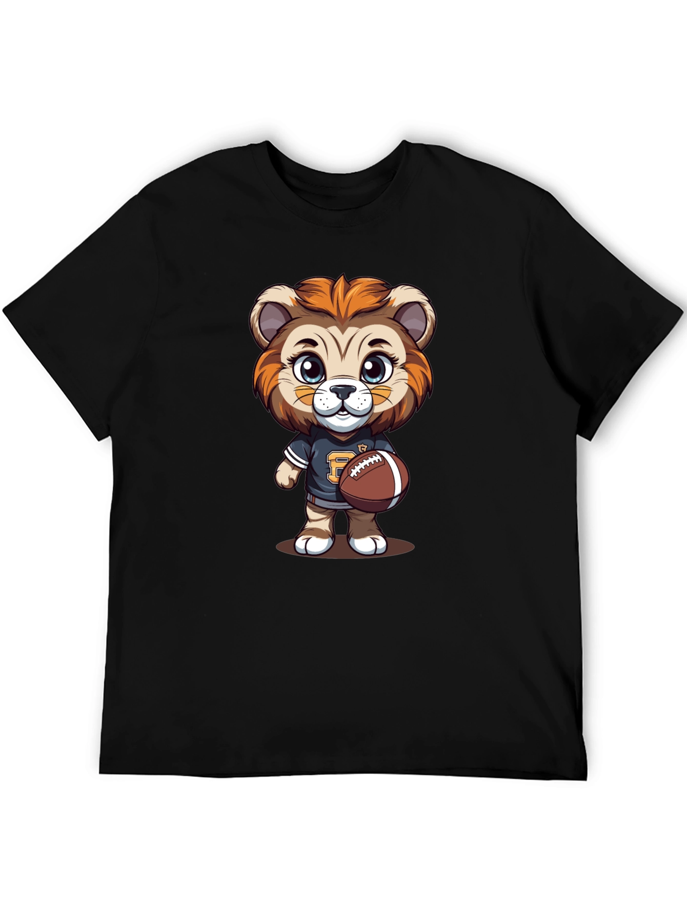 Cartoon Lion Football T-Shirt