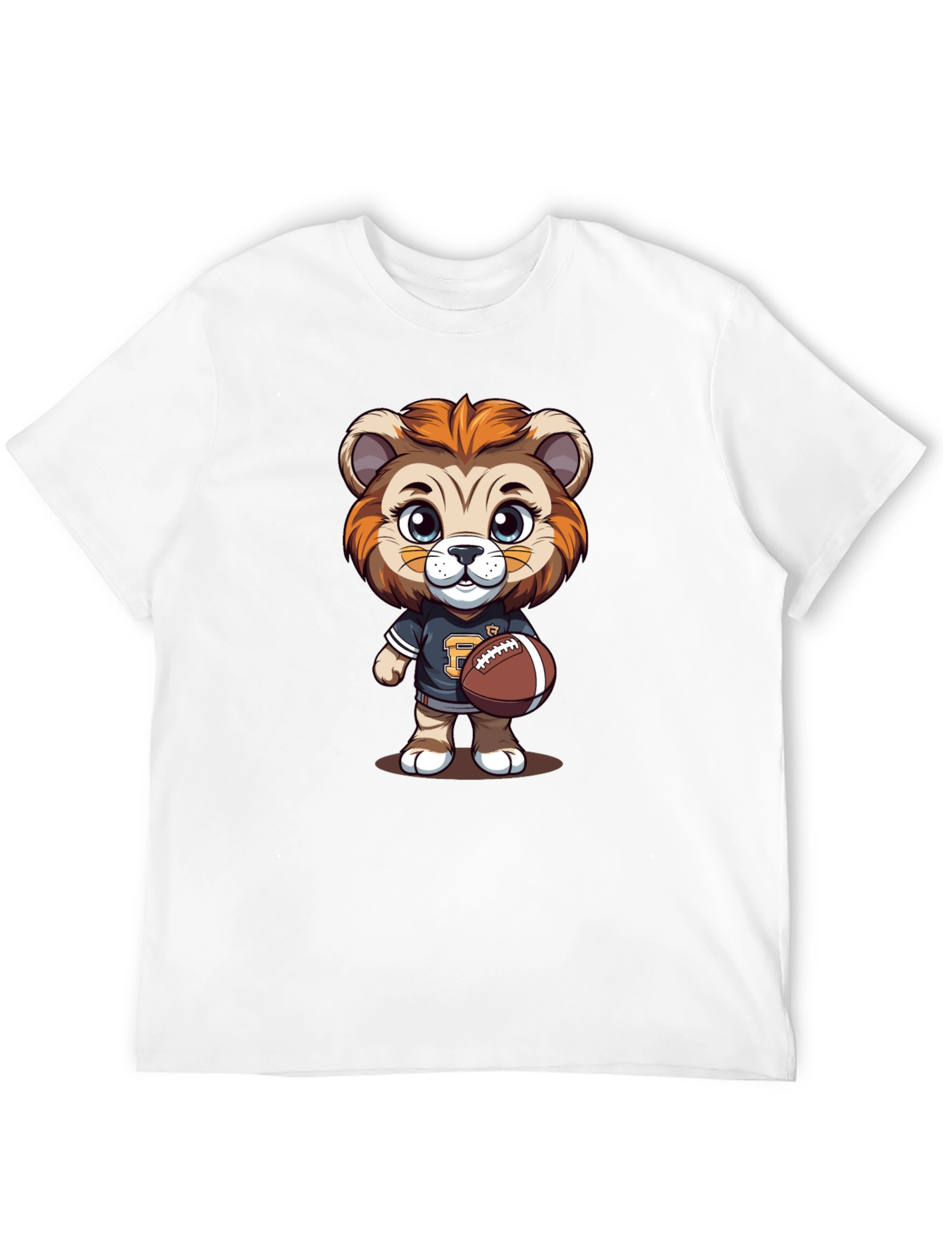 Cartoon Lion Football T-Shirt
