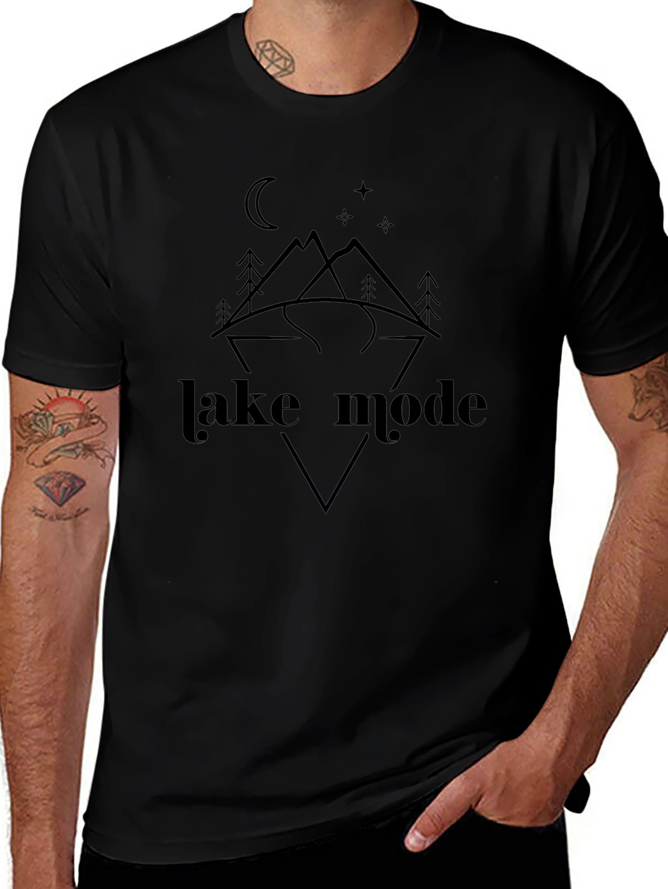 Lake Mode Graphic Tee - Black