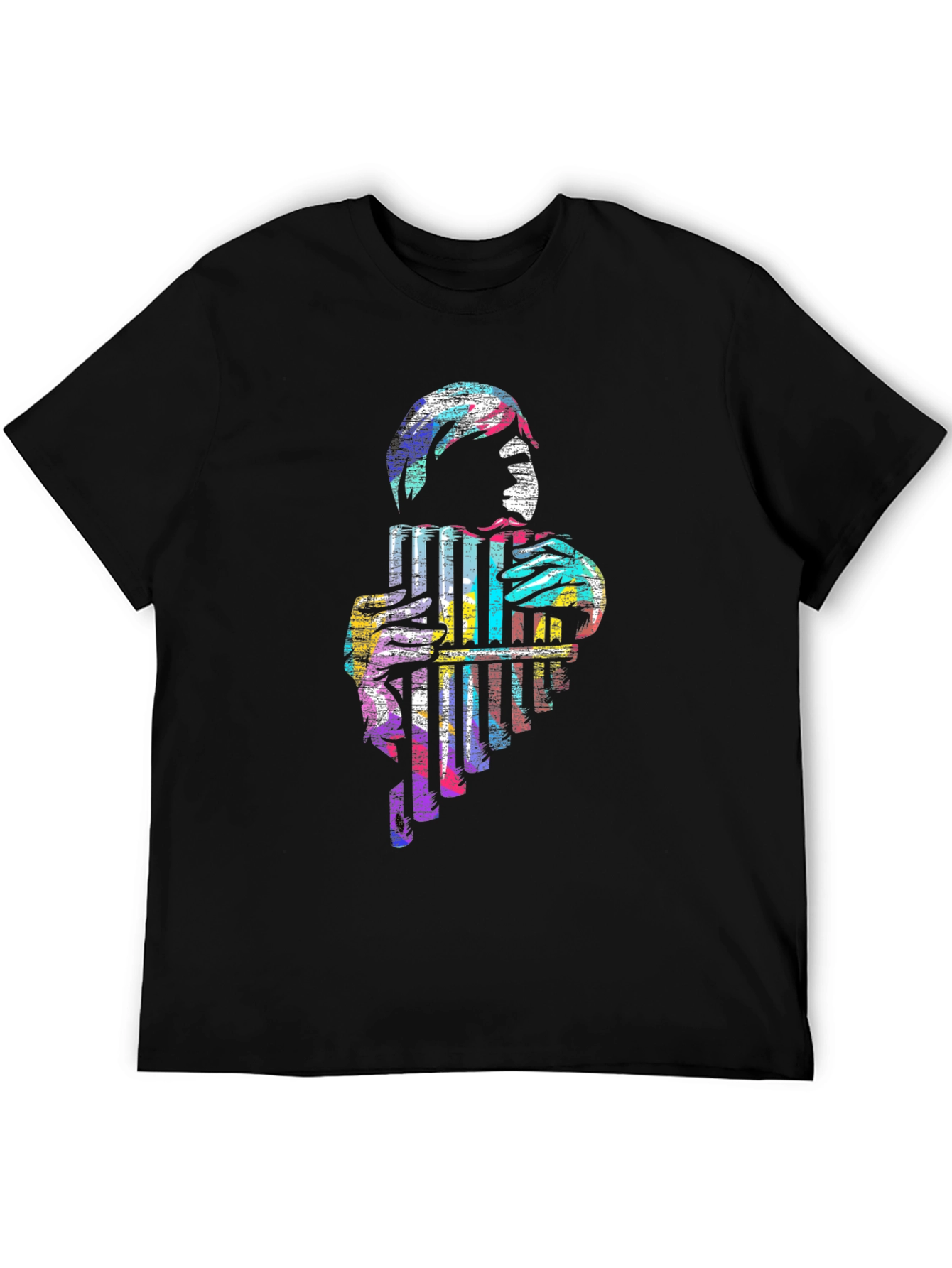 Abstract Pan Flute Graphic T-Shirt