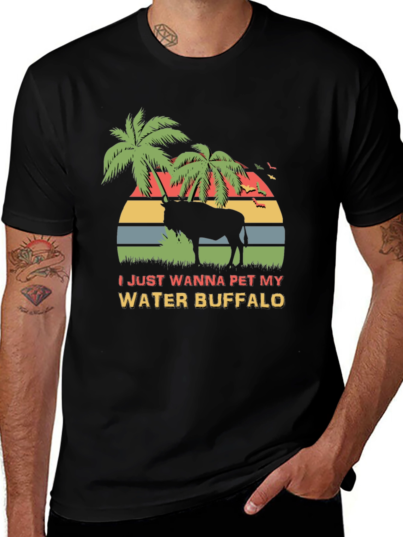 Water Buffalo Graphic Tee - Novelty Design