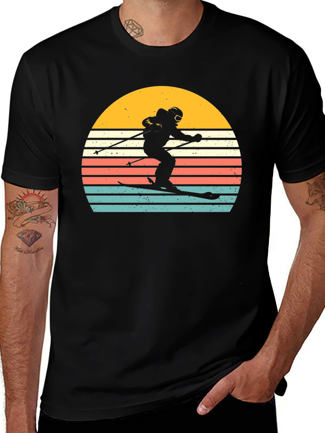 Retro Ski Sunset T-Shirt