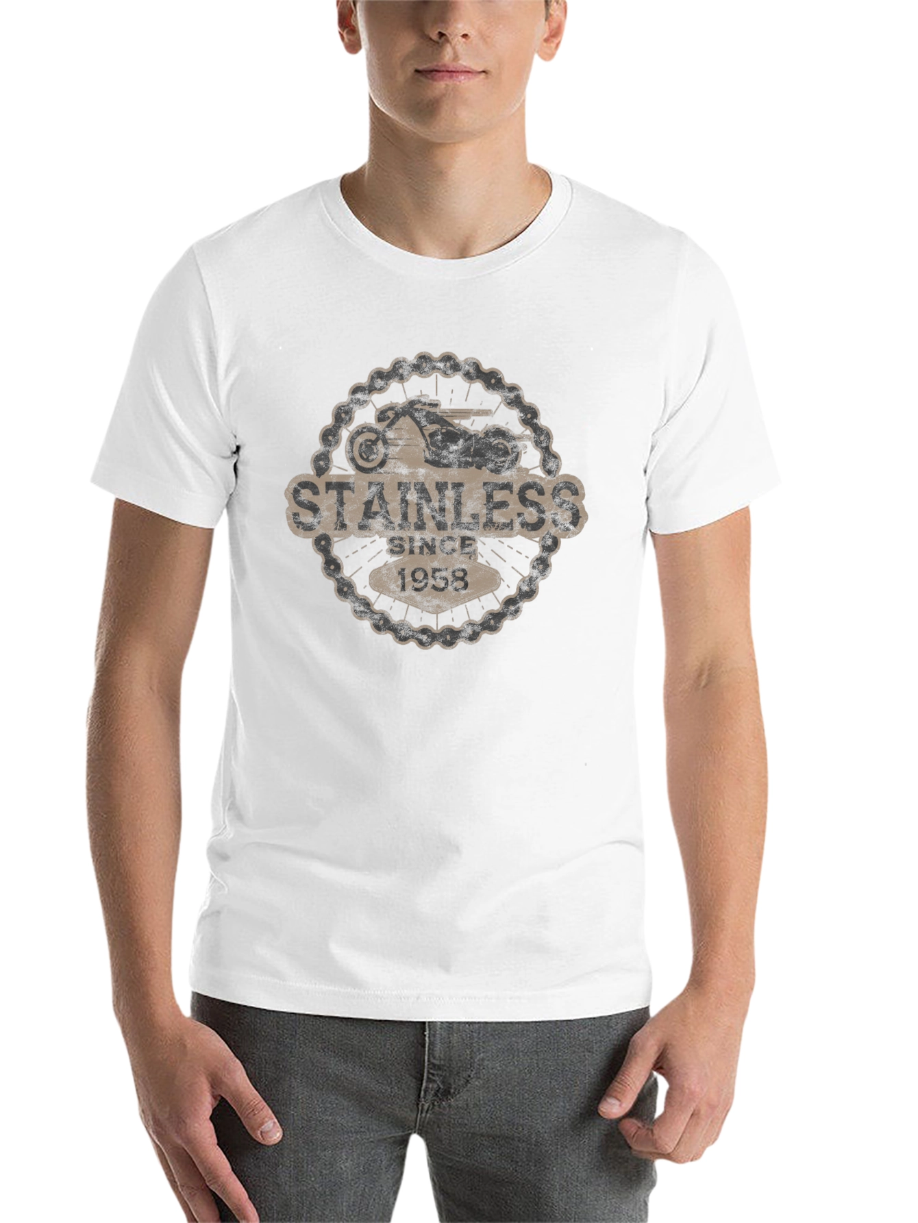 Stainless Since 1958 Motorcycle Graphic Black T-Shirt