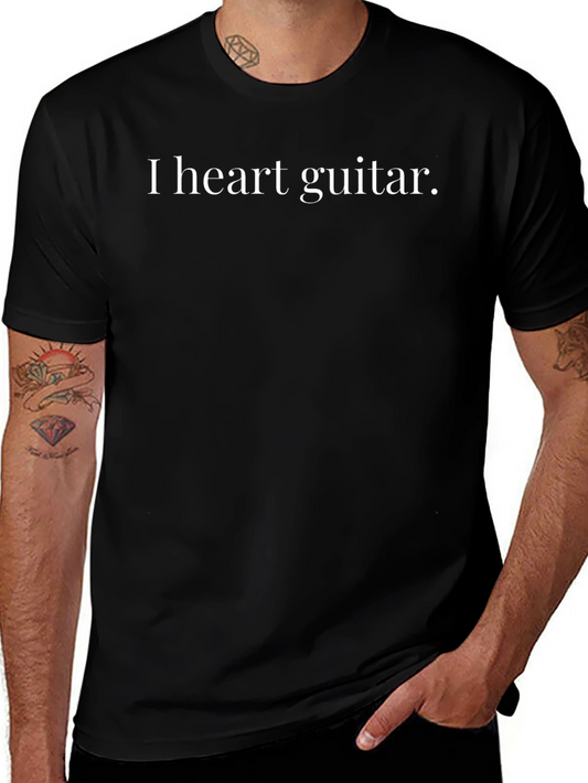 I Heart Guitar Black Tee Shirt