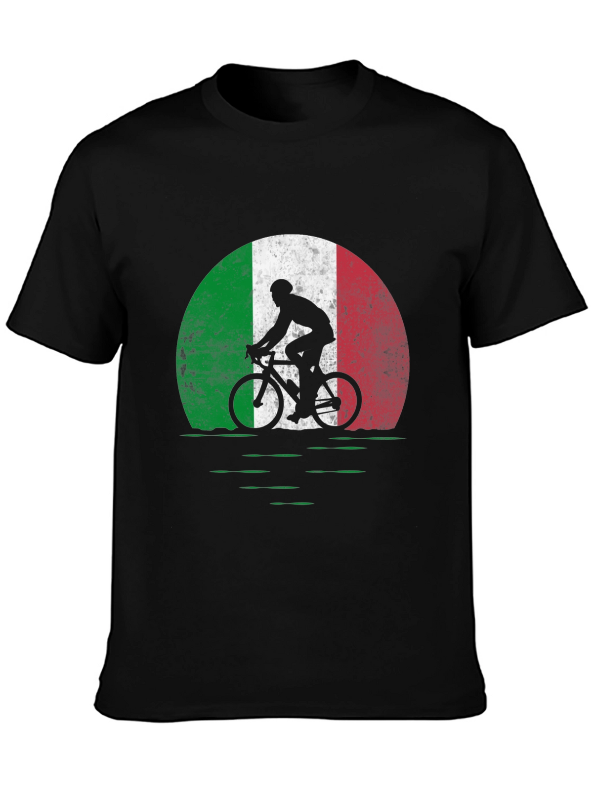Italian Cycling T-Shirt: Italian Flag Bike Design