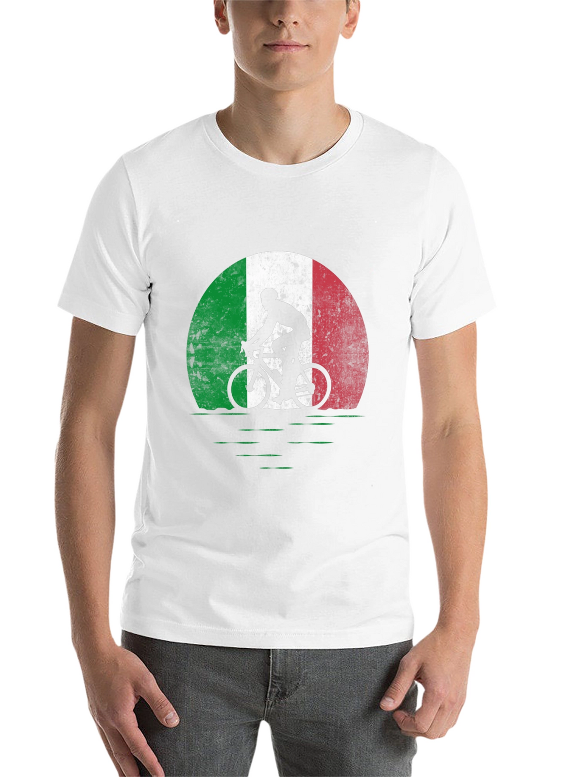 Italian Cycling T-Shirt: Italian Flag Bike Design