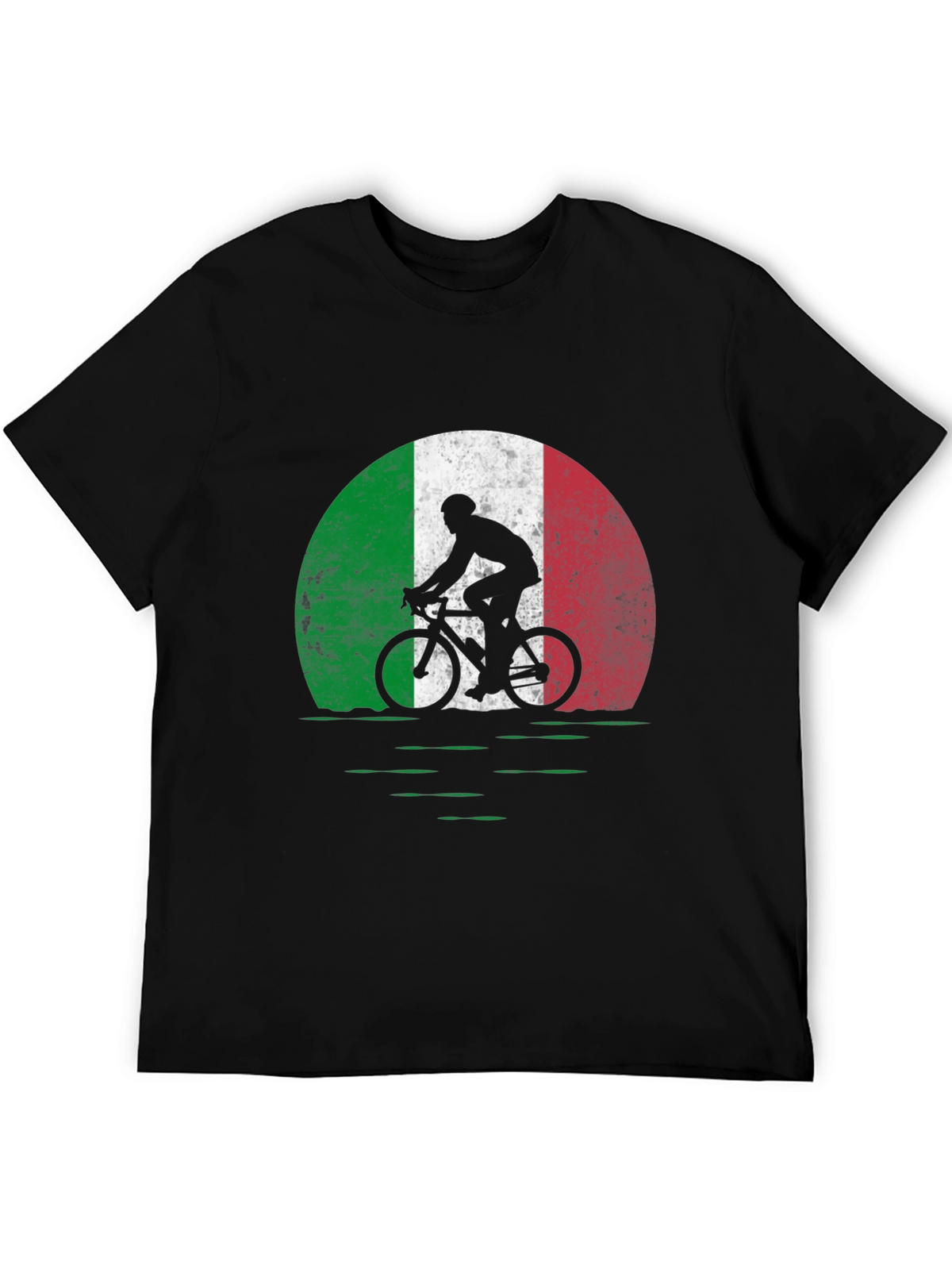 Italian Cycling T-Shirt: Italian Flag Bike Design