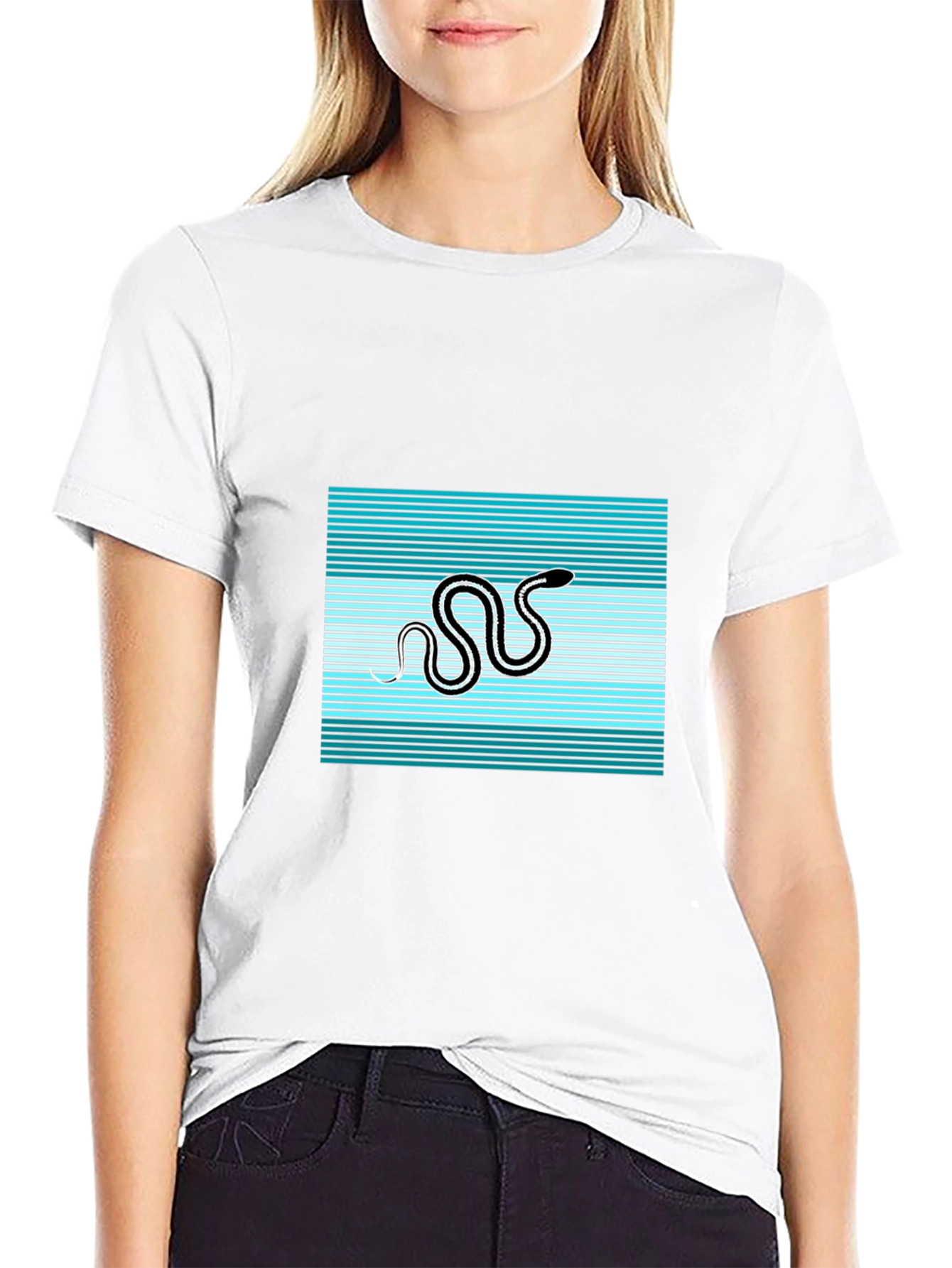Retro Snake Tee: Black Graphic T-Shirt