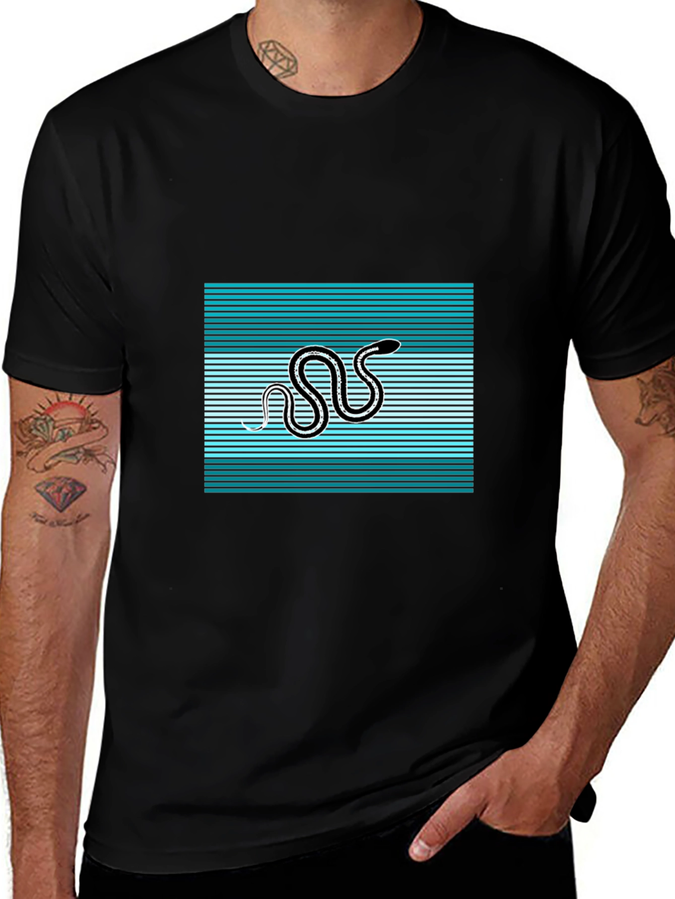 Retro Snake Tee: Black Graphic T-Shirt