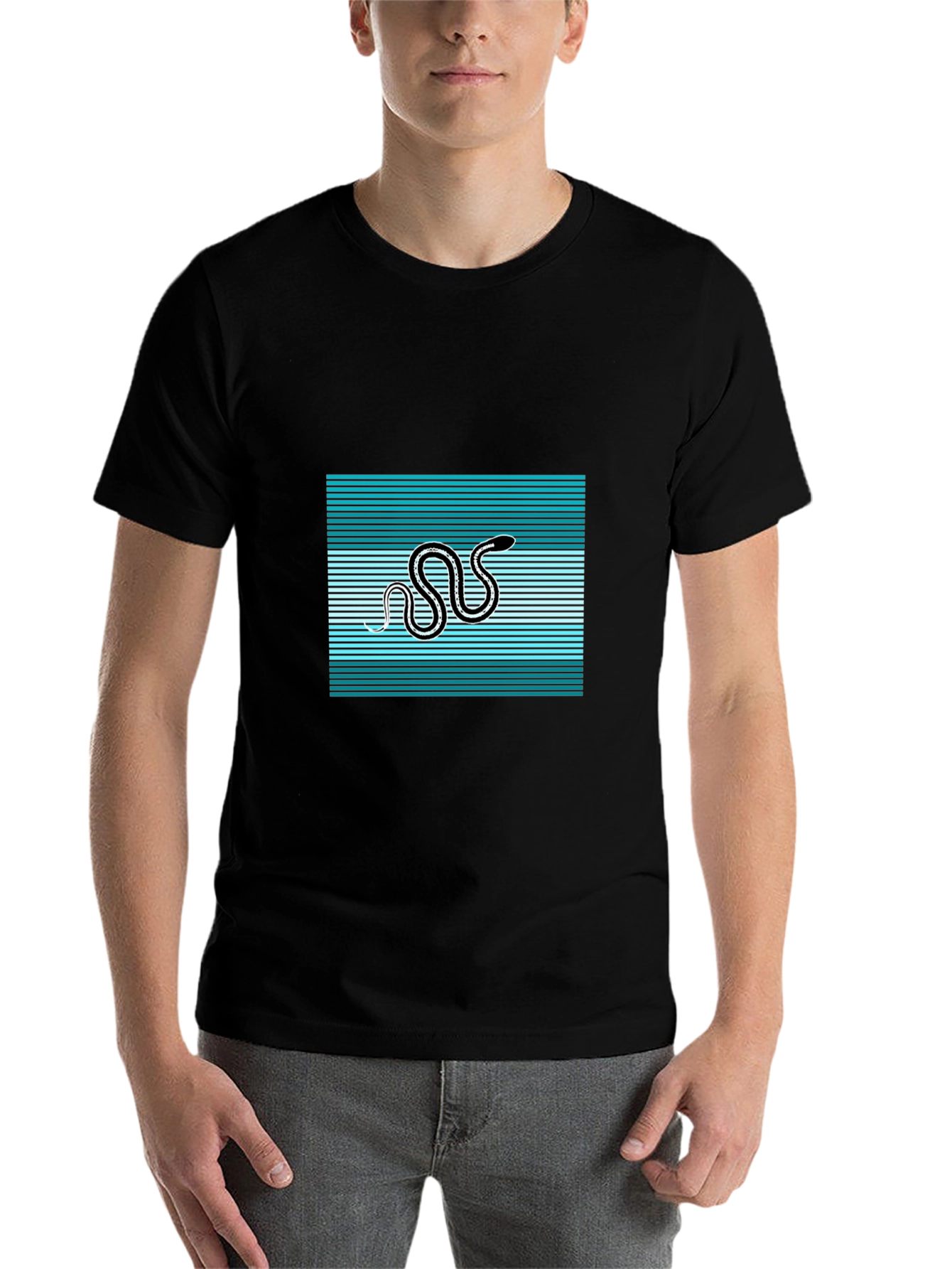Retro Snake Tee: Black Graphic T-Shirt