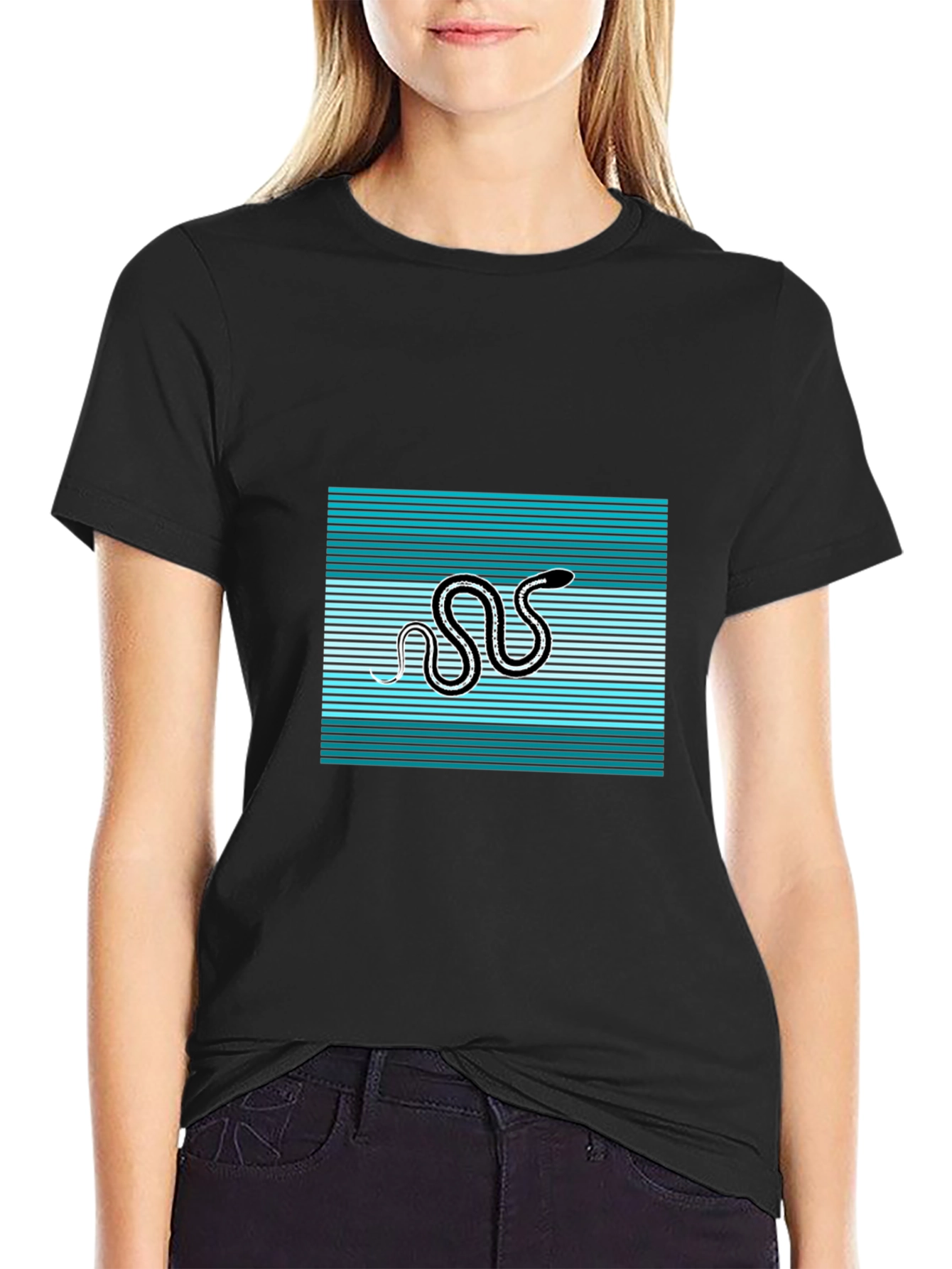 Retro Snake Tee: Black Graphic T-Shirt