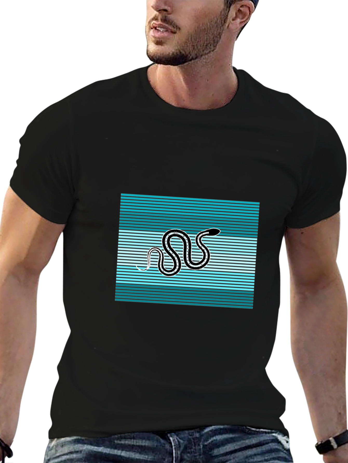Retro Snake Tee: Black Graphic T-Shirt