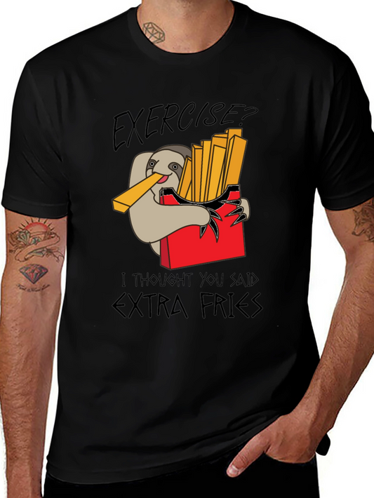 Exercise? Extra Fries Mens T-Shirt