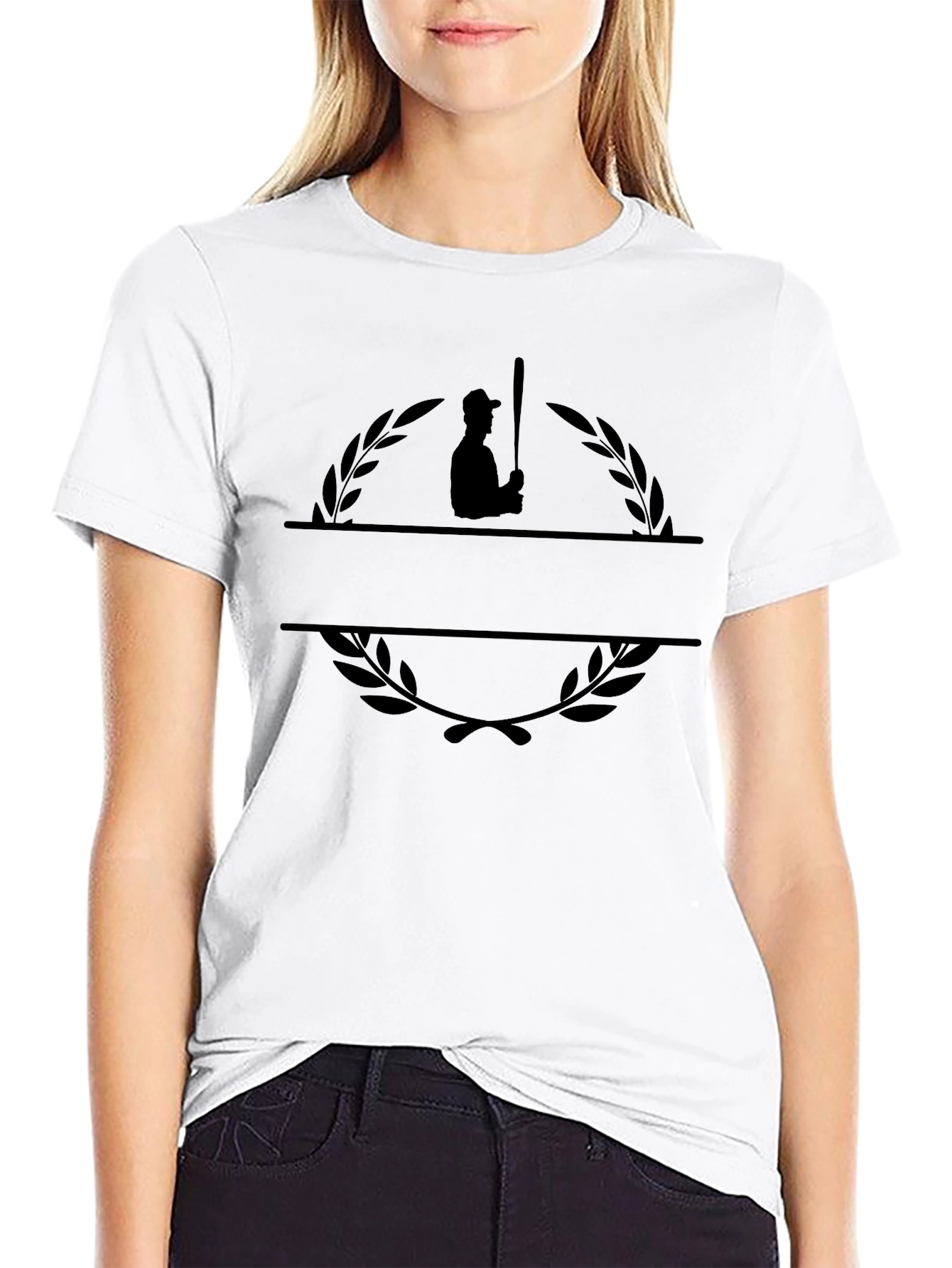 Baseball Player Wreath Graphic Tee
