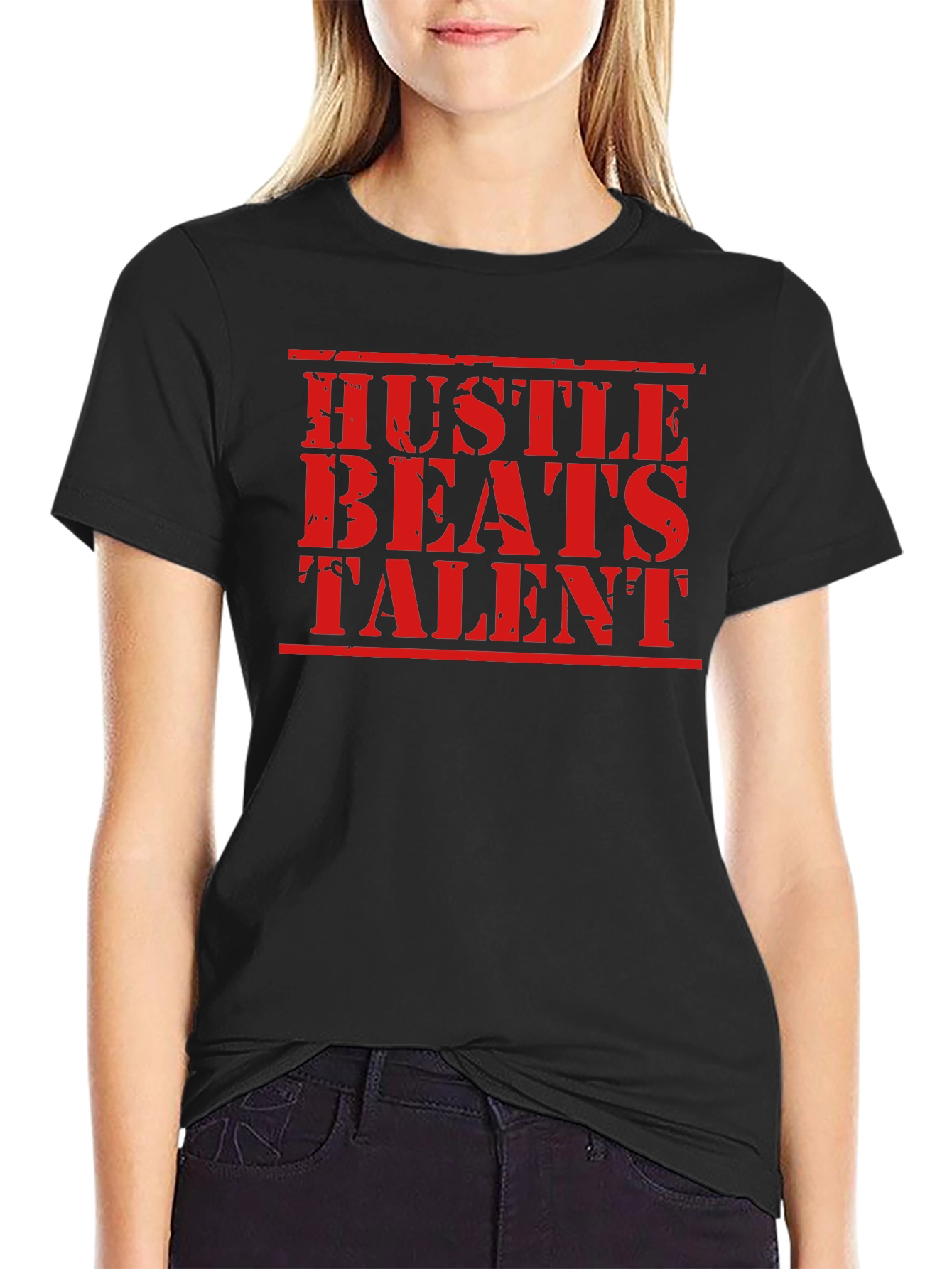 Hustle Beats Talent Graphic T-Shirt