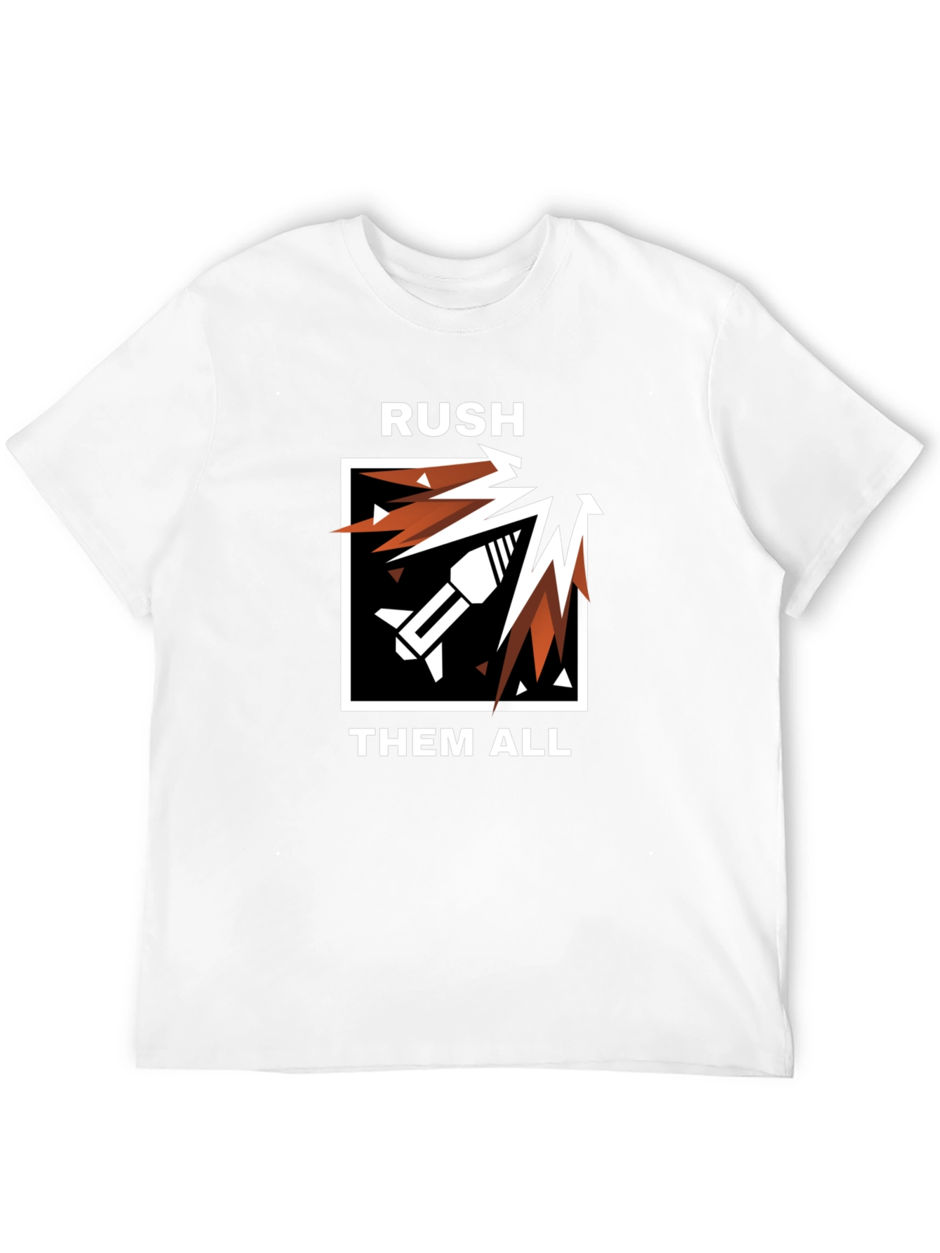 RUSH THEM ALL Black Graphic Tee - Gaming Apparel