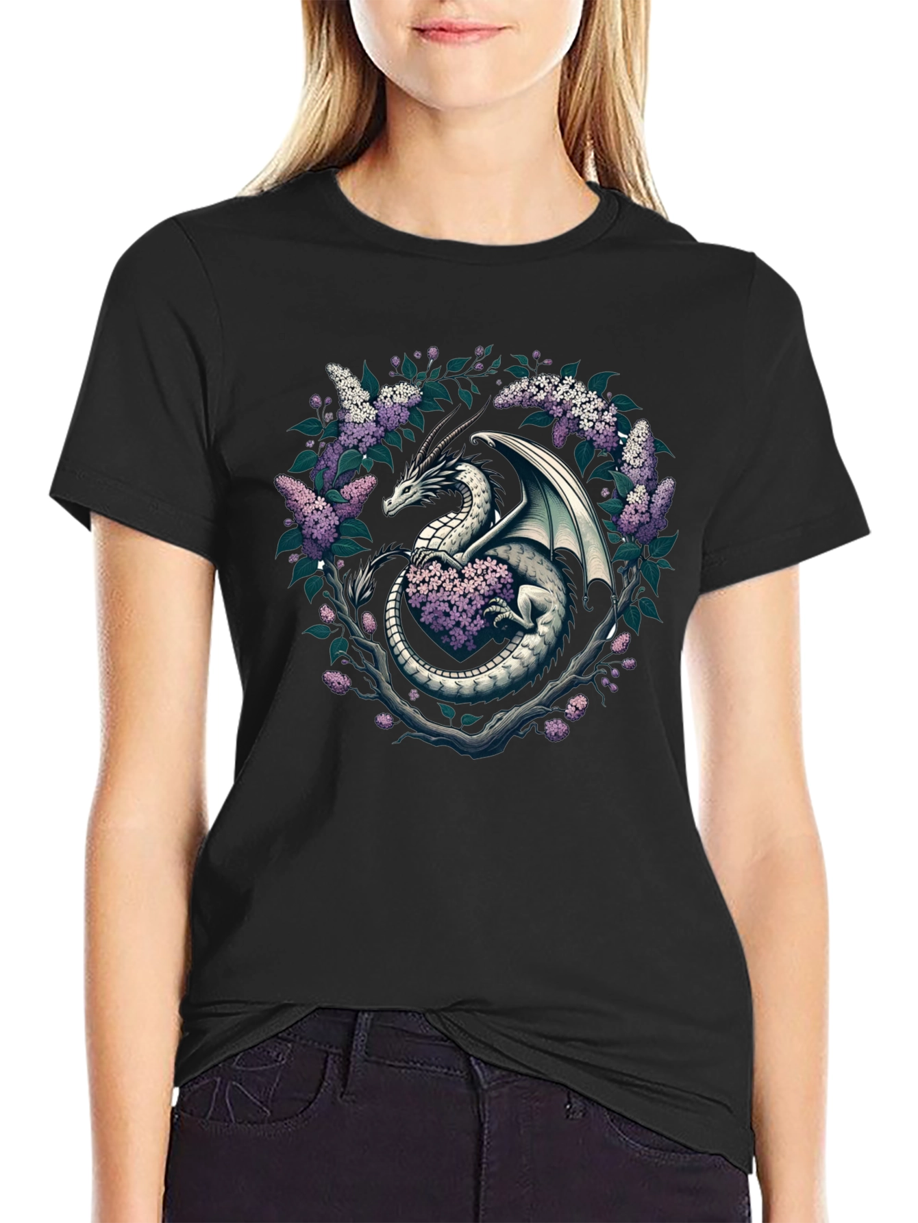 Dragon and Lilac Graphic Tee