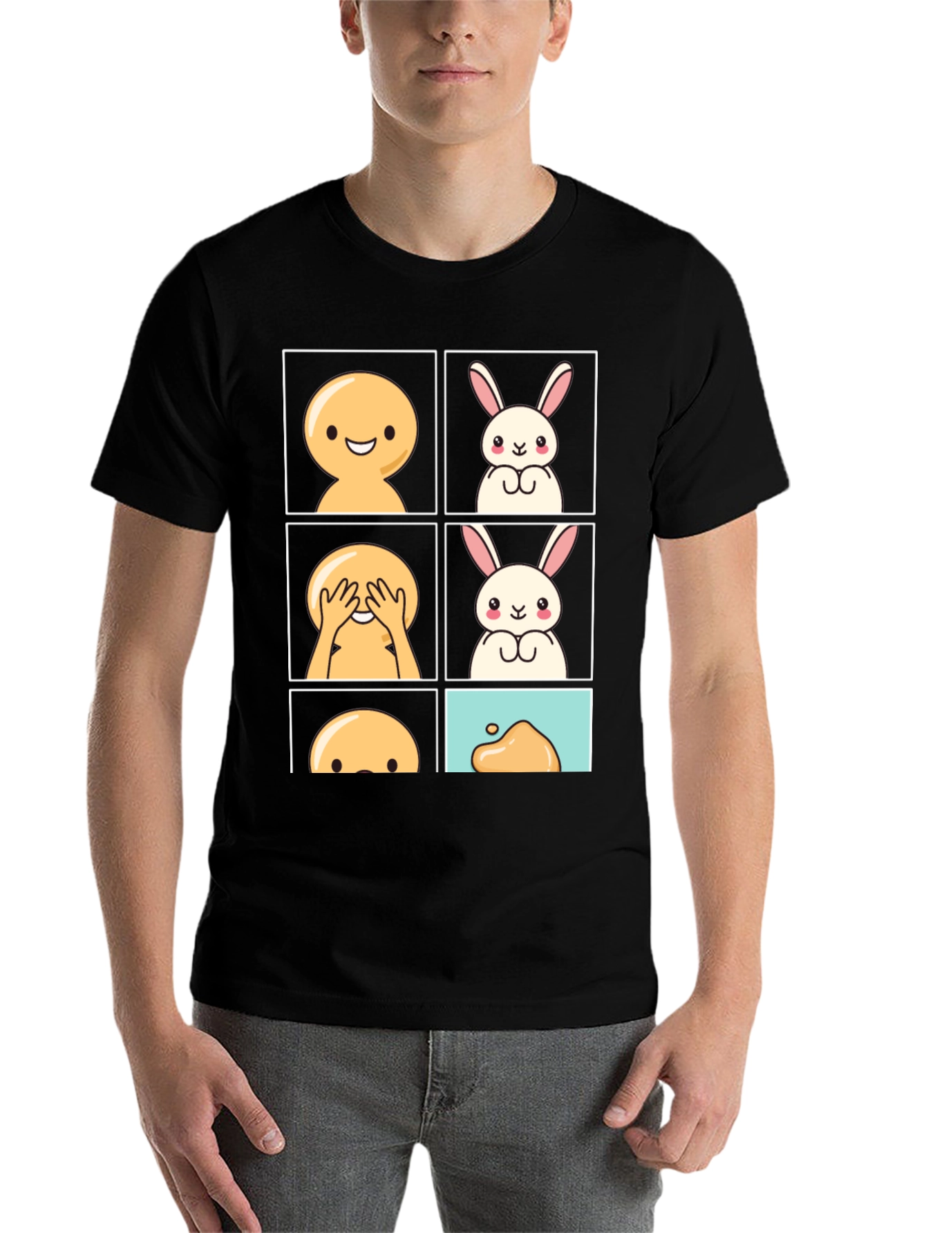 Peek-a-Boo Bunny Graphic Tee - Comfy Cotton