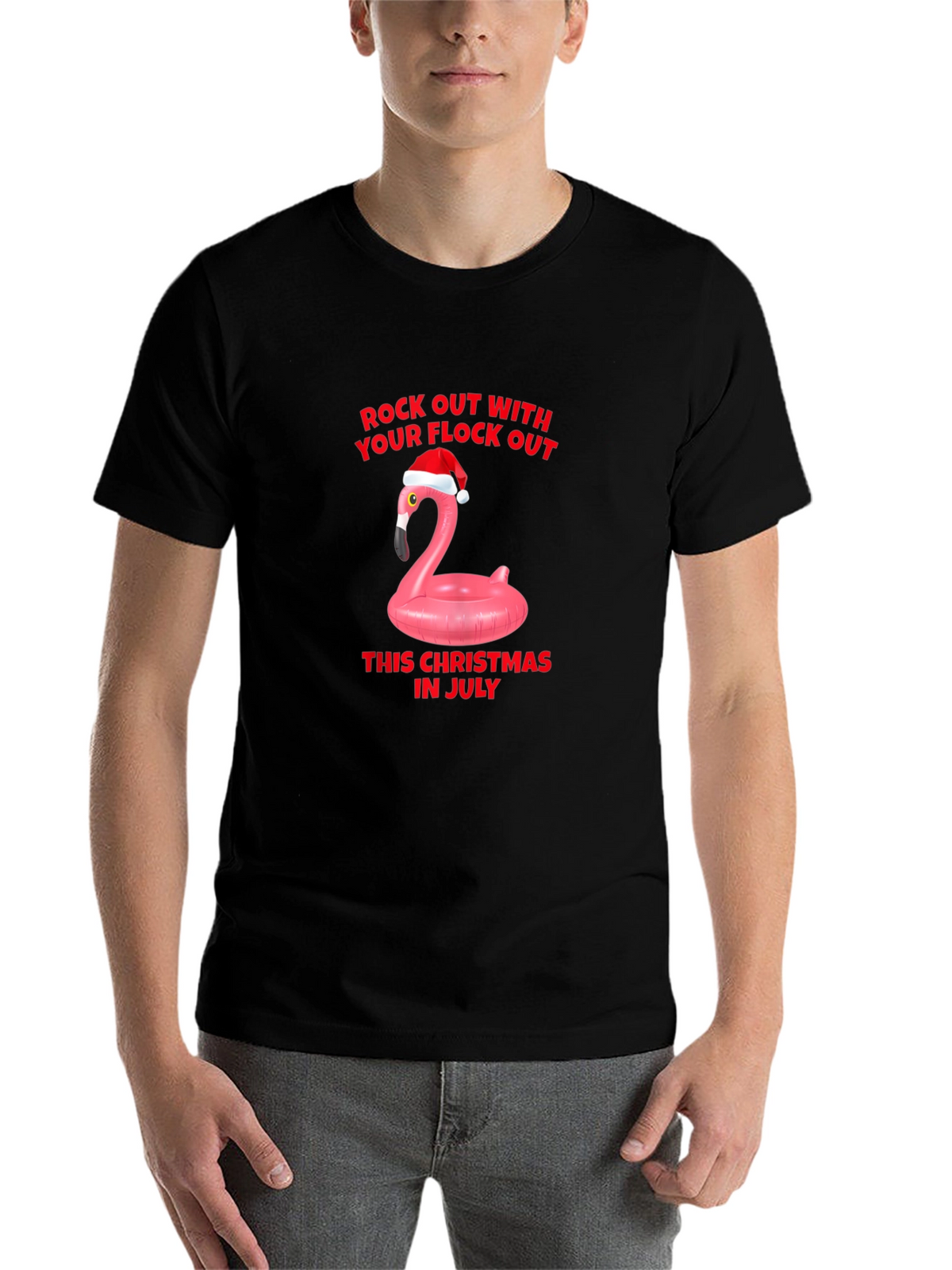 Christmas in July Flamingo T-Shirt