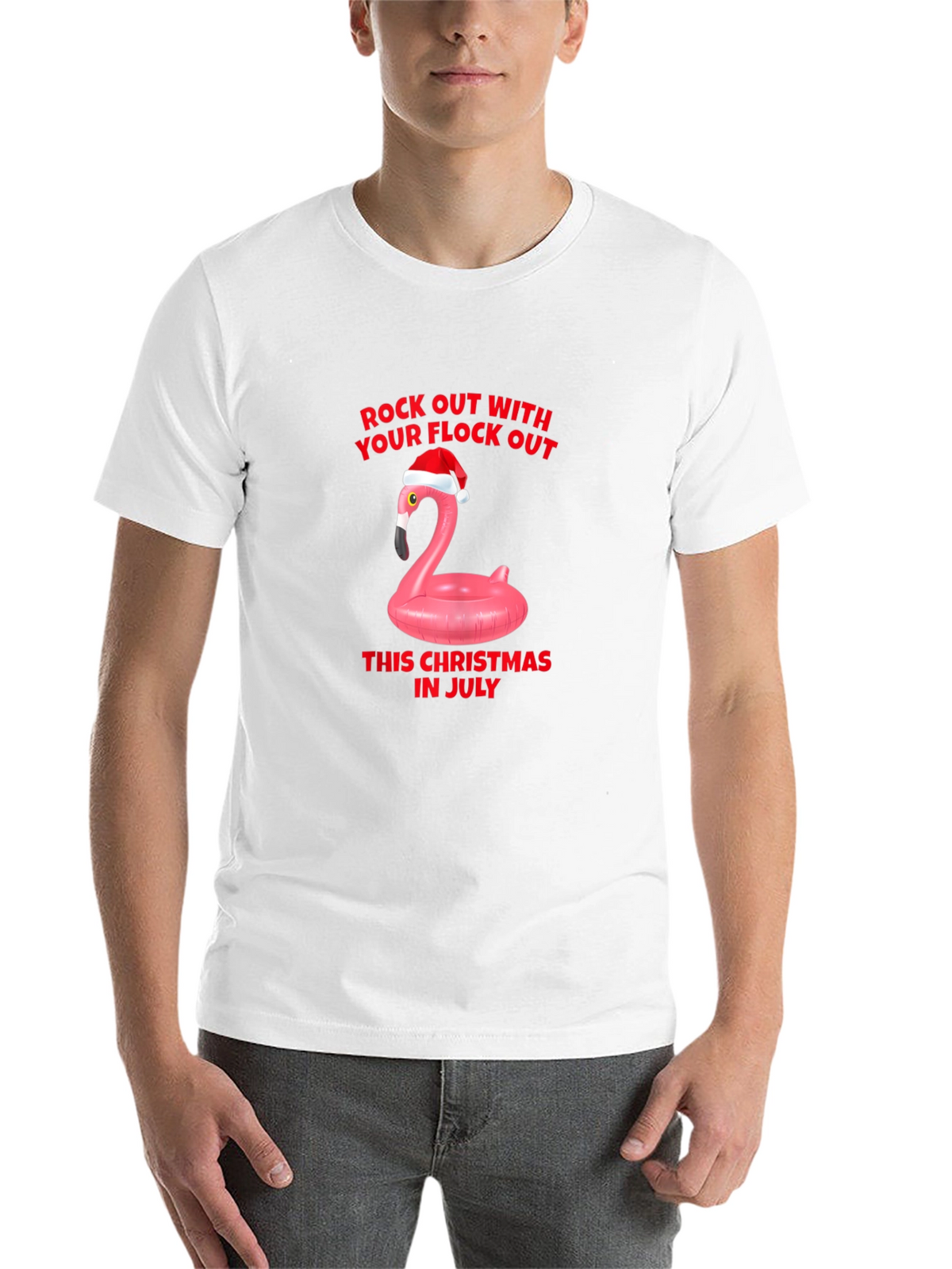 Christmas in July Flamingo T-Shirt