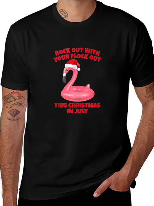 Christmas in July Flamingo T-Shirt