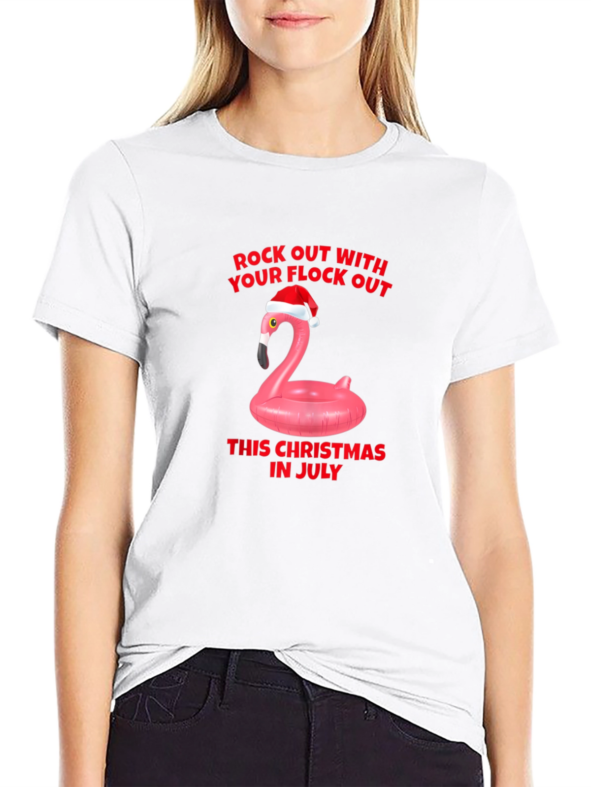 Christmas in July Flamingo T-Shirt
