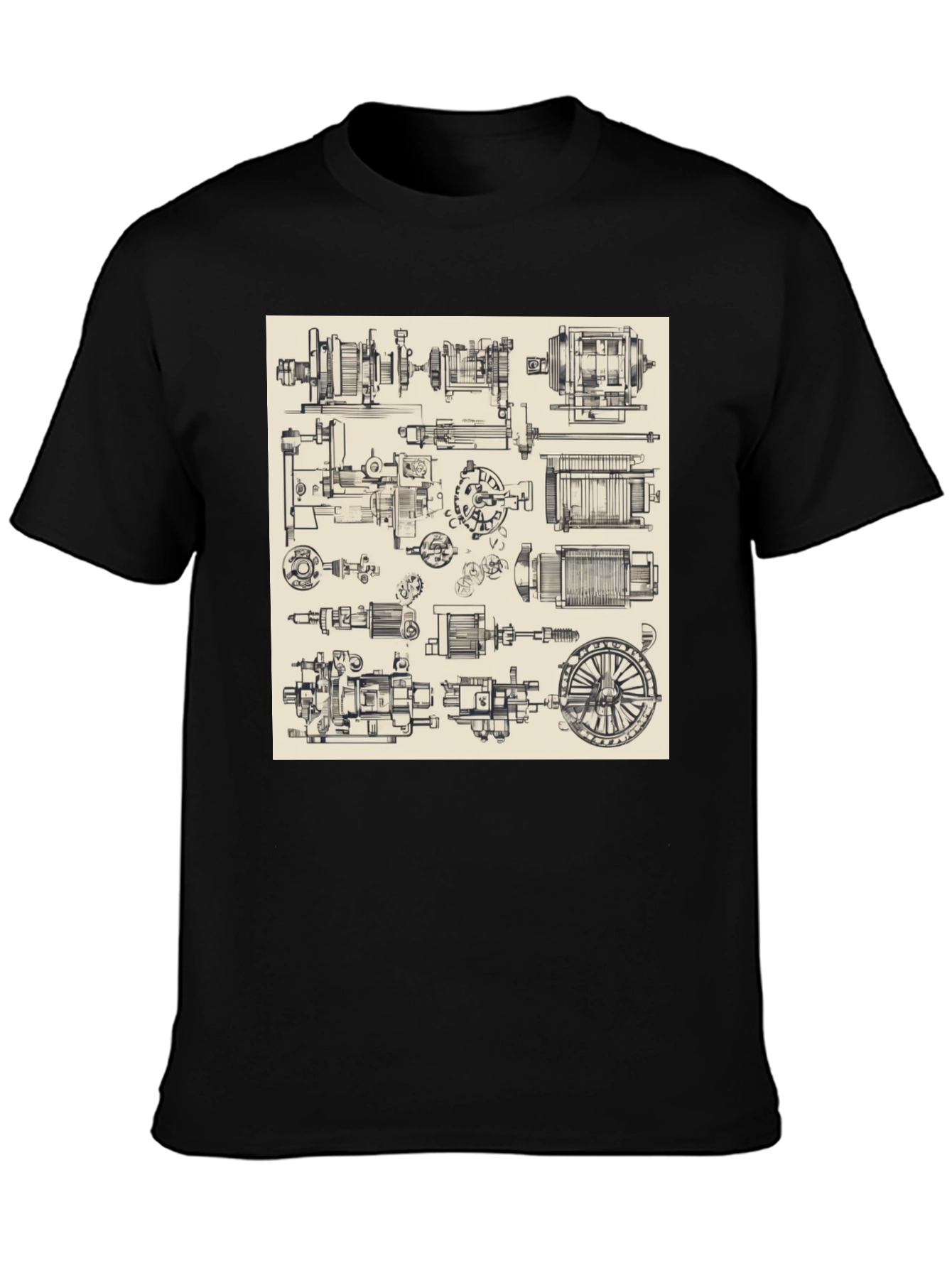 Technical Drawing T-Shirt - Black