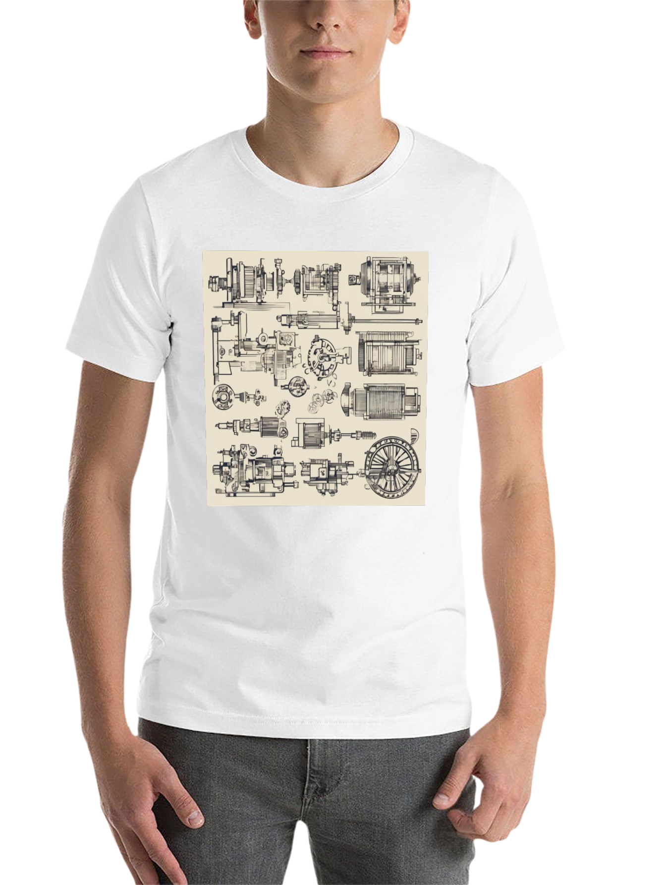 Technical Drawing T-Shirt - Black