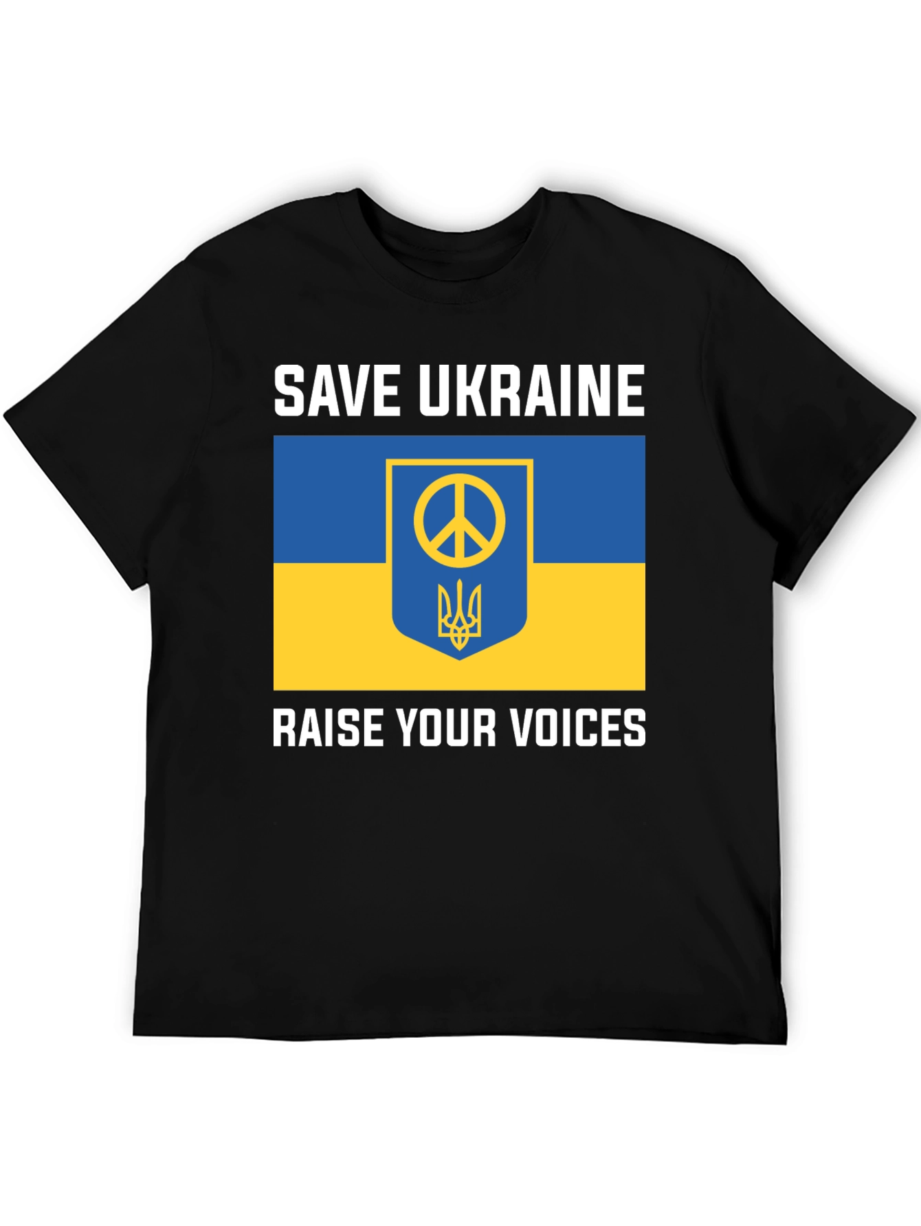 Save Ukraine T-Shirt: Peace Symbol & Flag