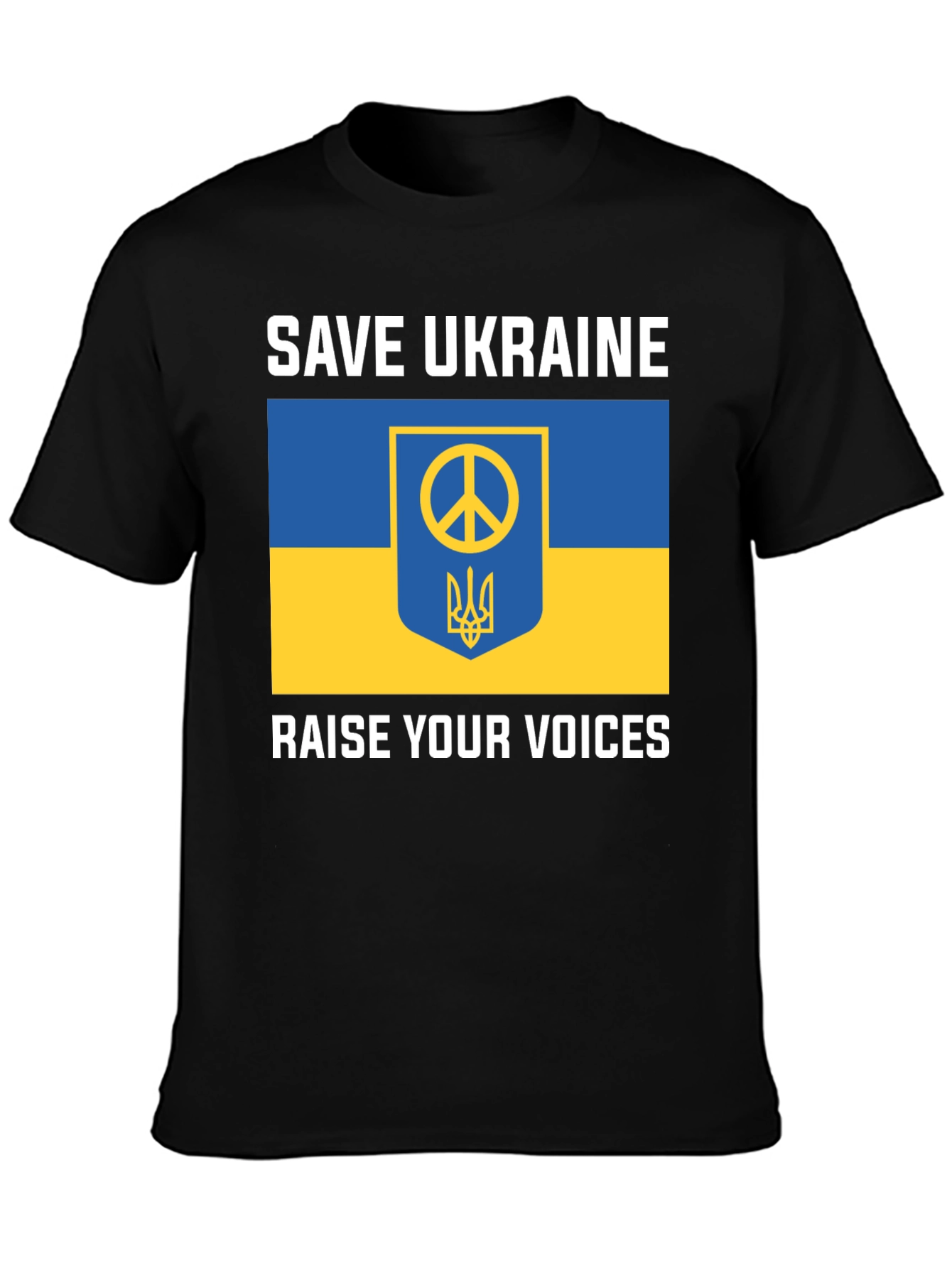 Save Ukraine T-Shirt: Peace Symbol & Flag