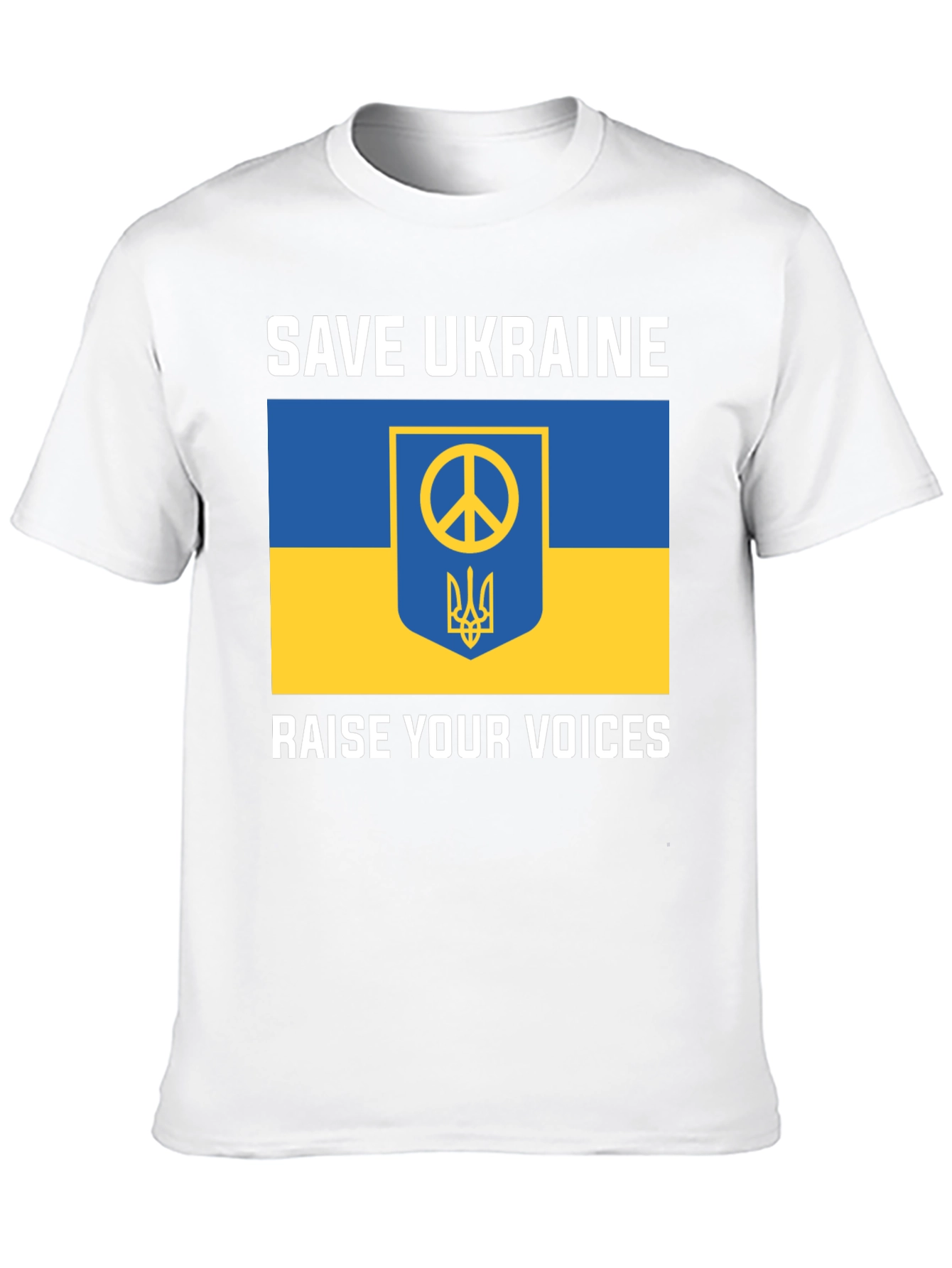 Save Ukraine T-Shirt: Peace Symbol & Flag