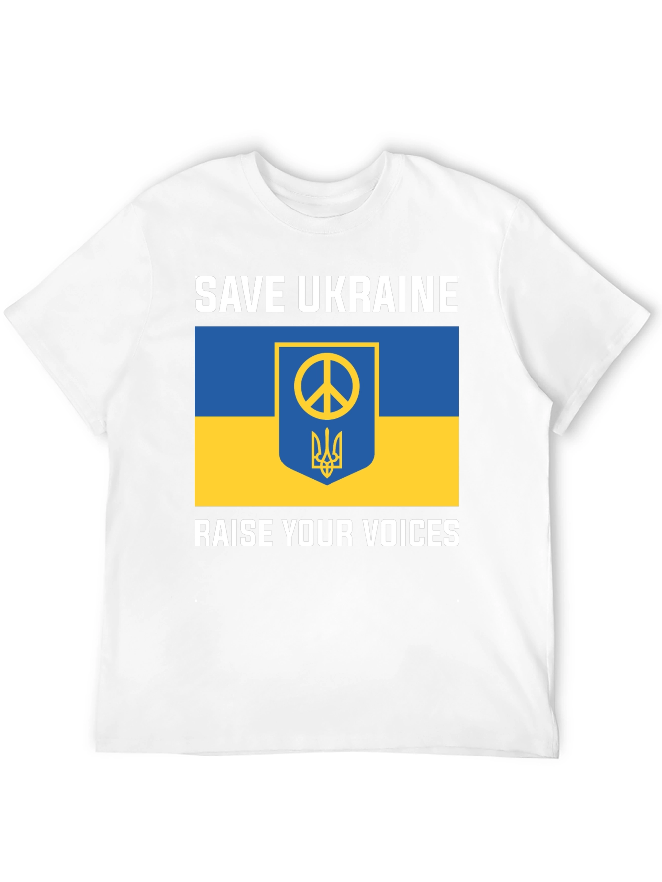Save Ukraine T-Shirt: Peace Symbol & Flag
