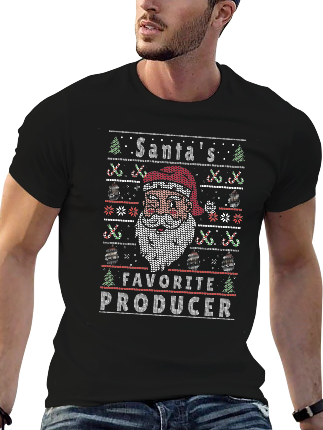 Santas Favorite Producer Christmas Graphic T-Shirt