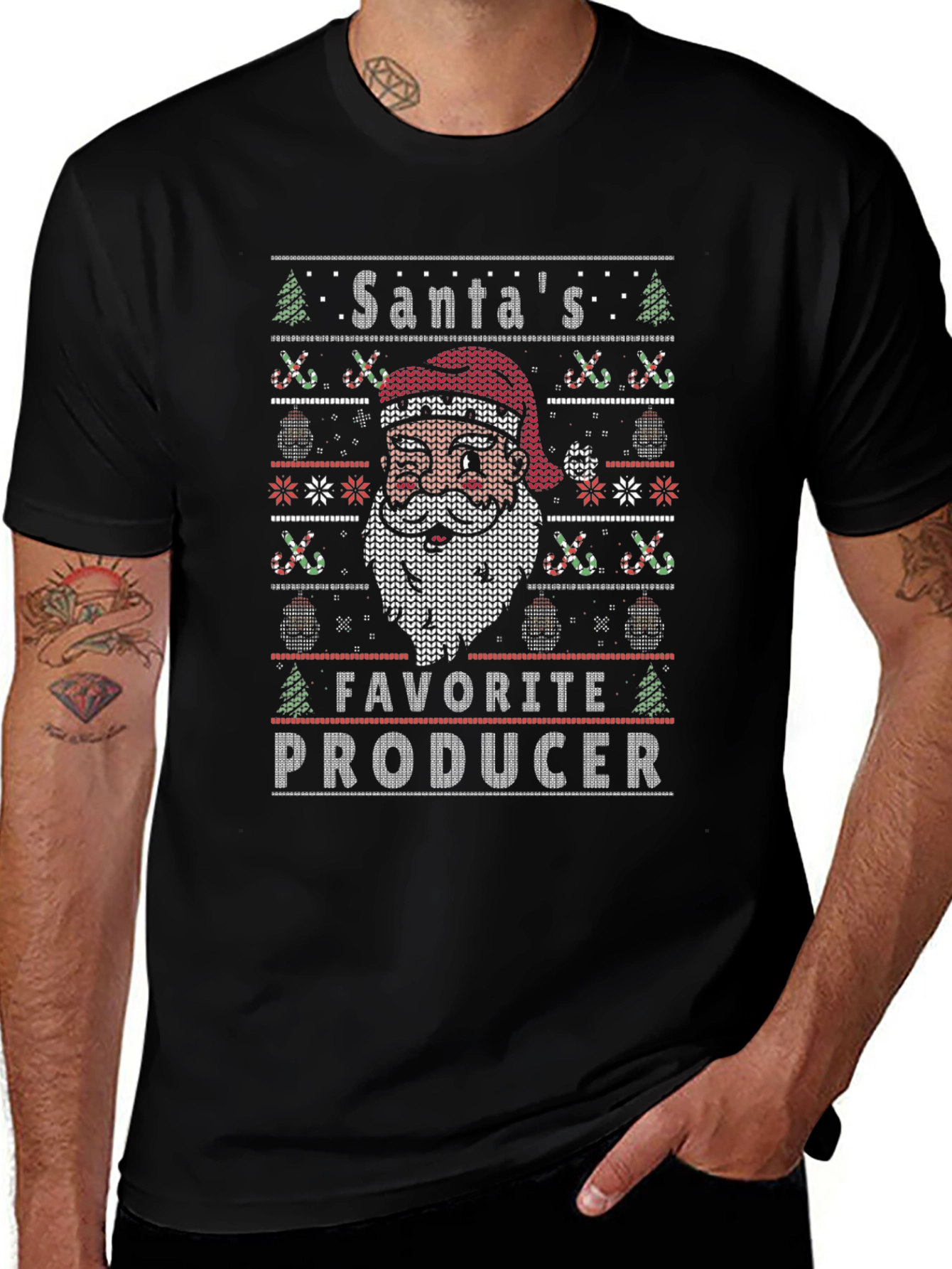 Santas Favorite Producer Christmas Graphic T-Shirt