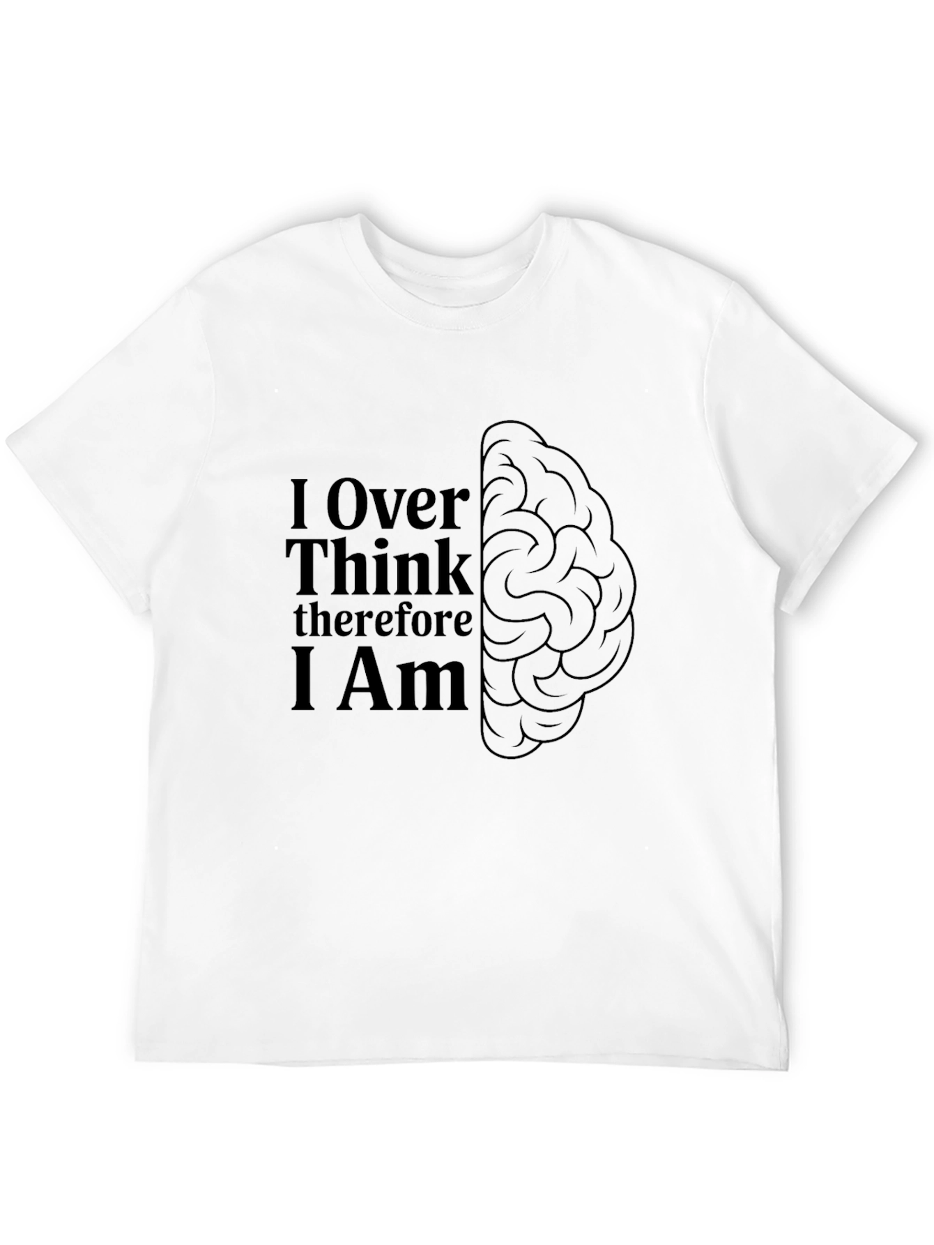 Over Think Brain Tee - Mens Black Graphic T-Shirt